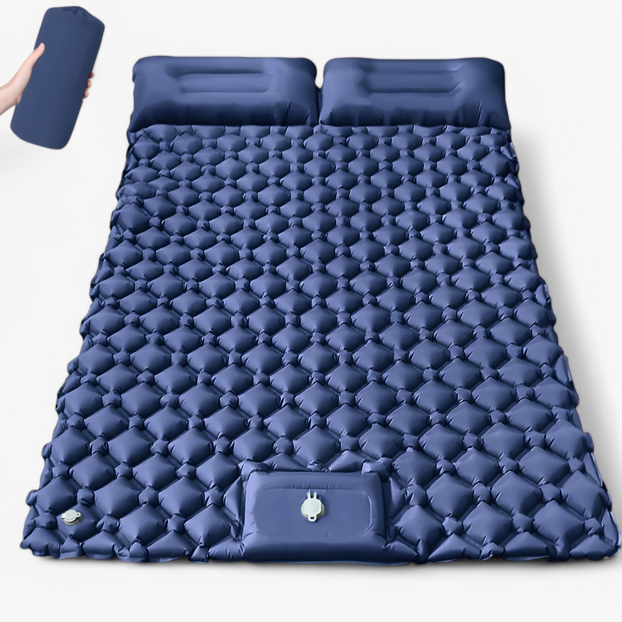Materasso gonfiabile doppio per uso esterno – Extra largo e ultraleggero - Blu scuro - double inflatable mattress inflatable mattress outdoor mattress - Concept Palermo