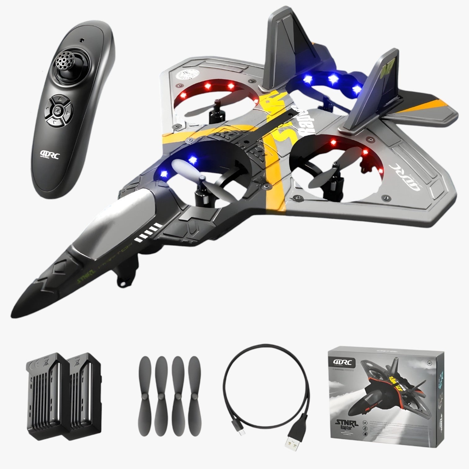 Hank | Aereo da Combattimento RC – Stabile, Durevole e Facile da Guidare - V17-GRIGIO-2Batteria - toys toys & gifts TOYS AND GAMES toys for kids - Concept Palermo