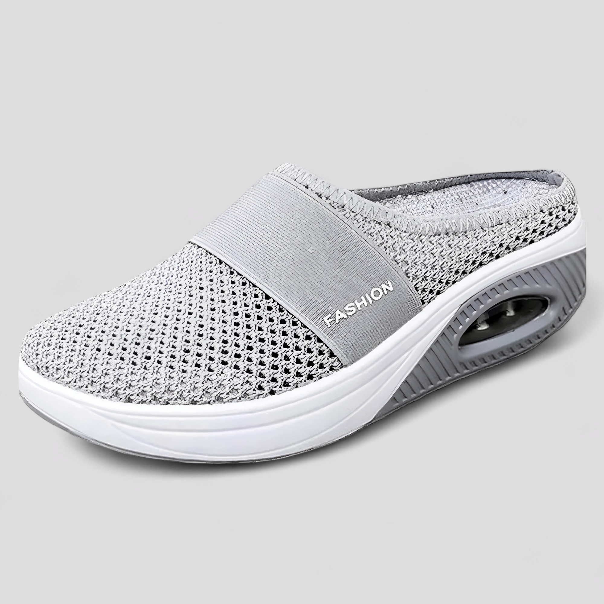 AeroFlex | Parrucca slip-on in mesh con piattaforma e suola imbottita ad aria - Grigio chiaro - Shoes - Concept Palermo