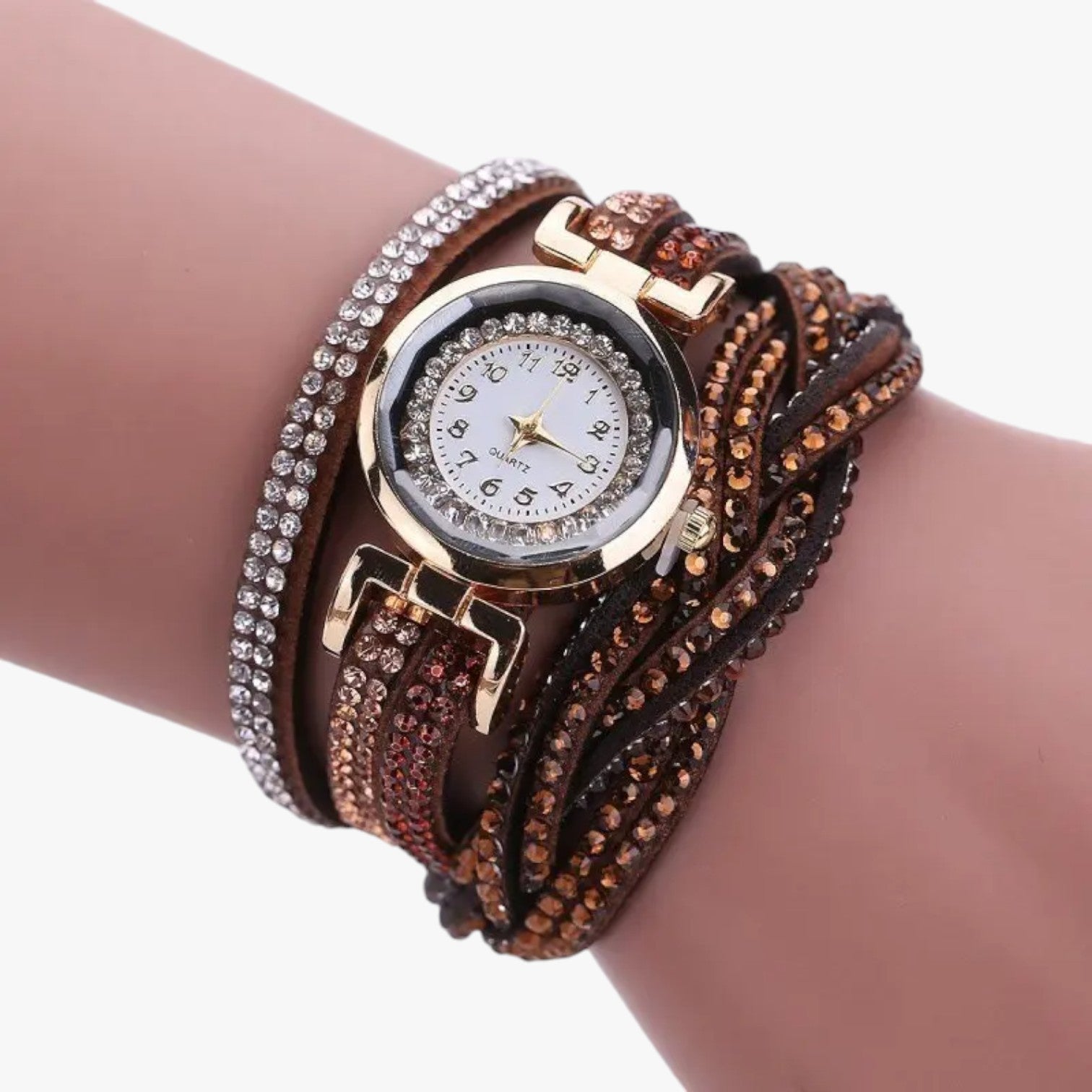Heidi | Orologio da donna con cinturino lungo in pelle: eleganza e lucentezza in uno - Marrone - female watch watch watch for women - Concept Palermo