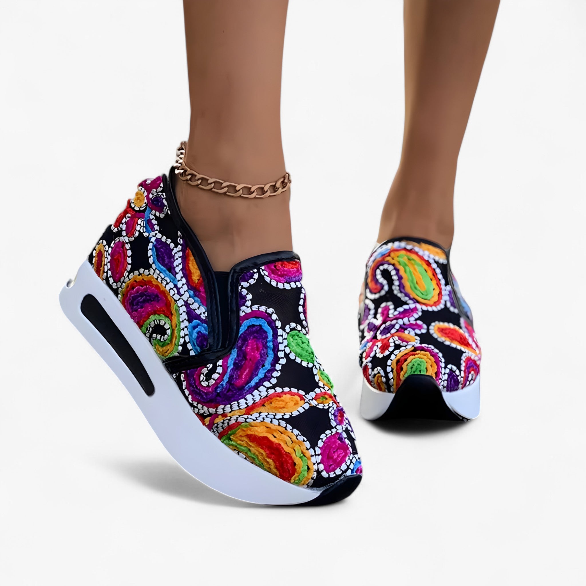 Emma | Scarpe ricamate – Eleganti e comode - Colore Nero Nr. 1 - - Concept Palermo