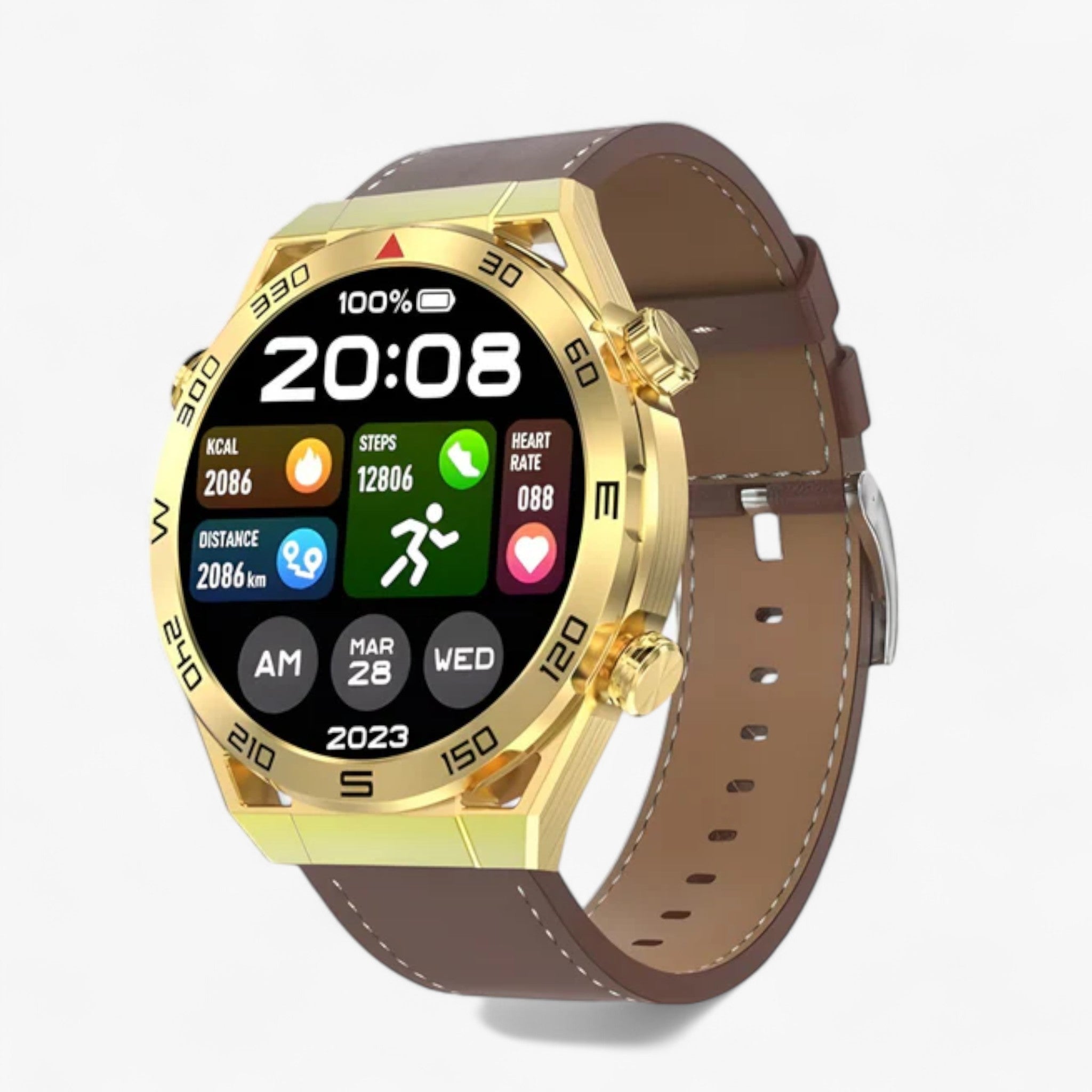 DT Ultra Mate | Smartwatch - GPS e NFC per Uomini con Chiamate Bluetooth e ECG - Cuoio d'oro - Smart Watches watches wistwatches - Concept Palermo