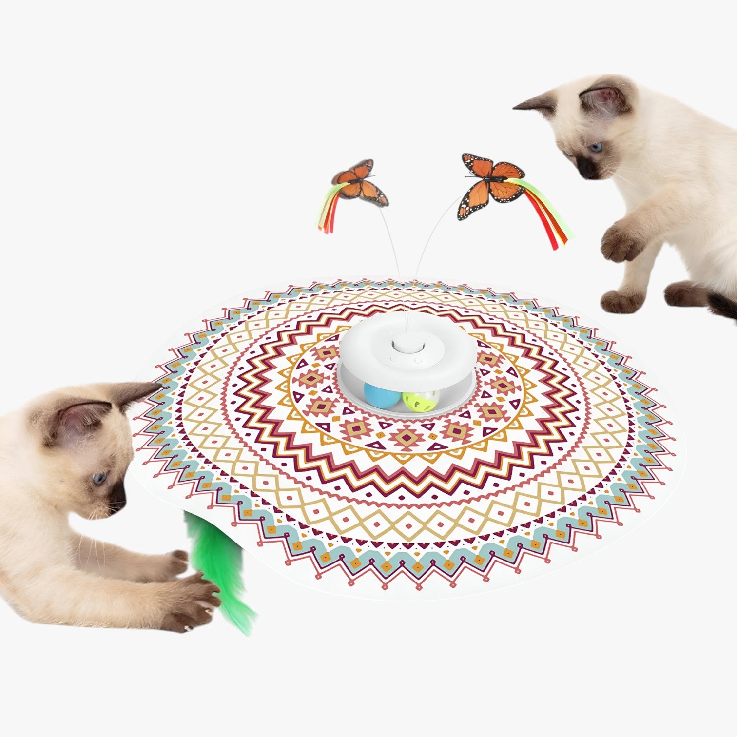 Jacob | Gioco Interattivo 4 in 1 per Gatti Ricaricabile, con Farfalla e Piuma da Inseguire - Diamante Bohemien - pet pet toys petproduct Pets - Concept Palermo