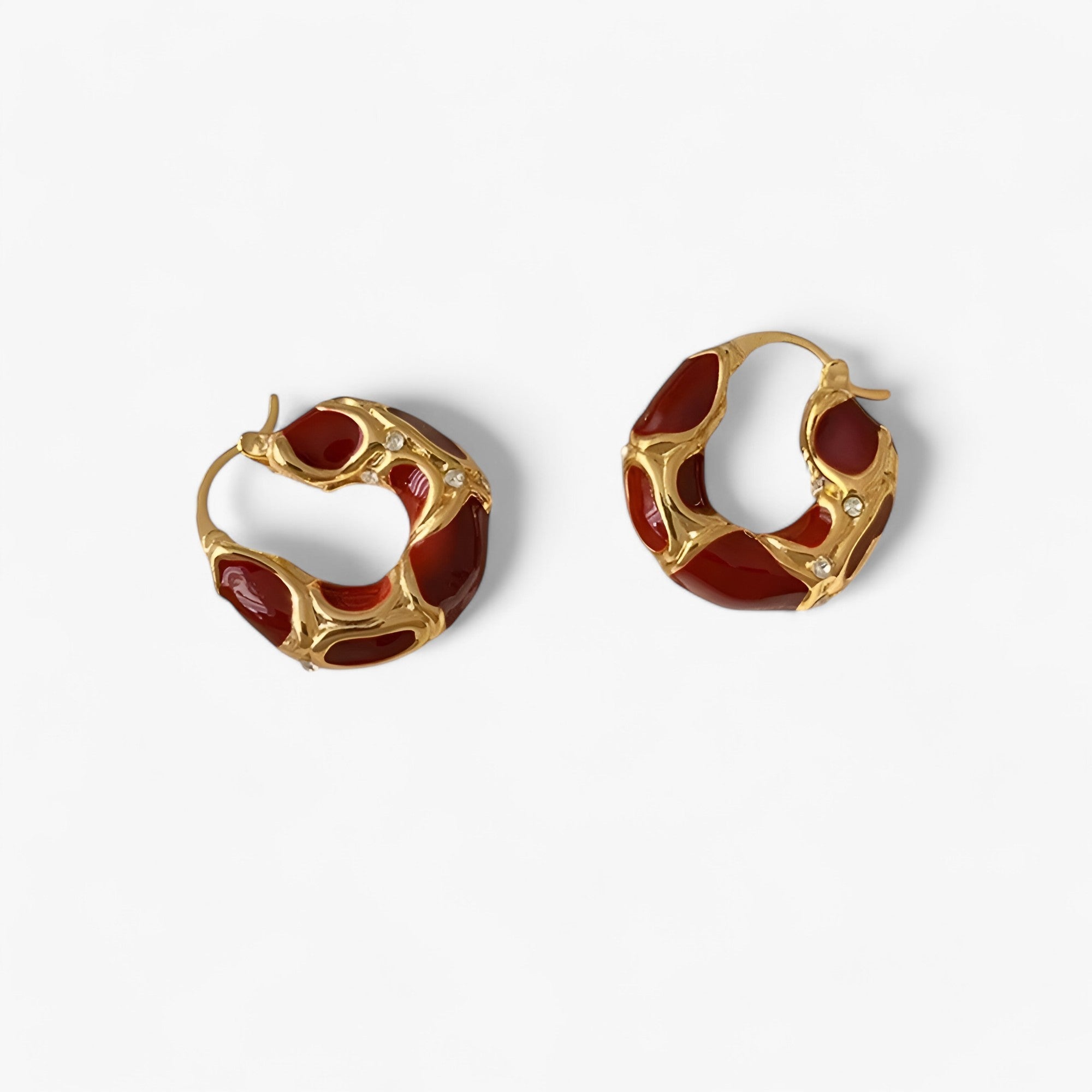 Micah| Orecchini a cerchio con smalto vintage - Lusso di tendenza - Oro rosso MULTI - Earrings Gift Gifts for women WOMEN - Concept Palermo