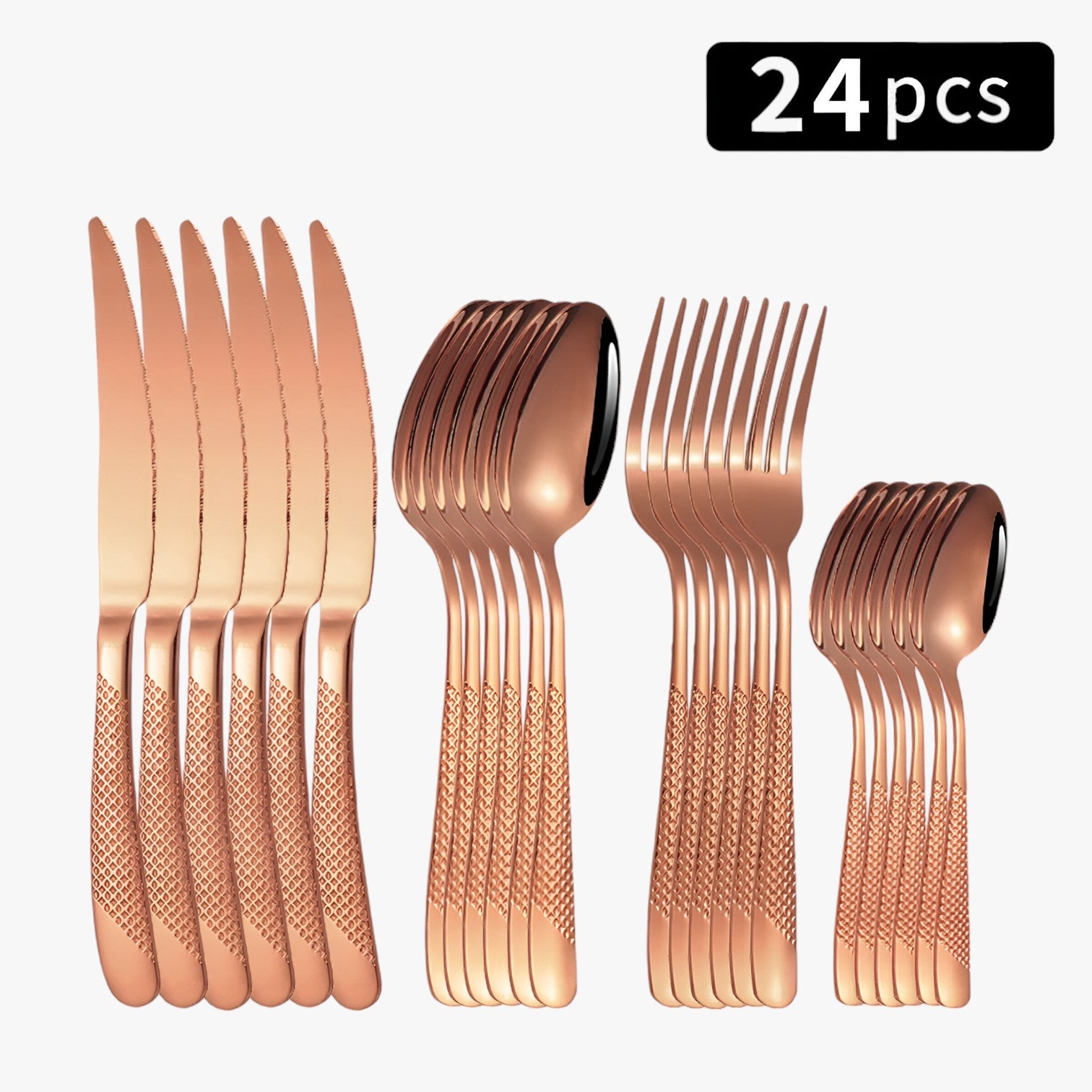 Kaeli | Set posate in acciaio per tutta la famiglia - oro rosa - Kitchen kitchen utensil Kitchen Utensils - Concept Palermo