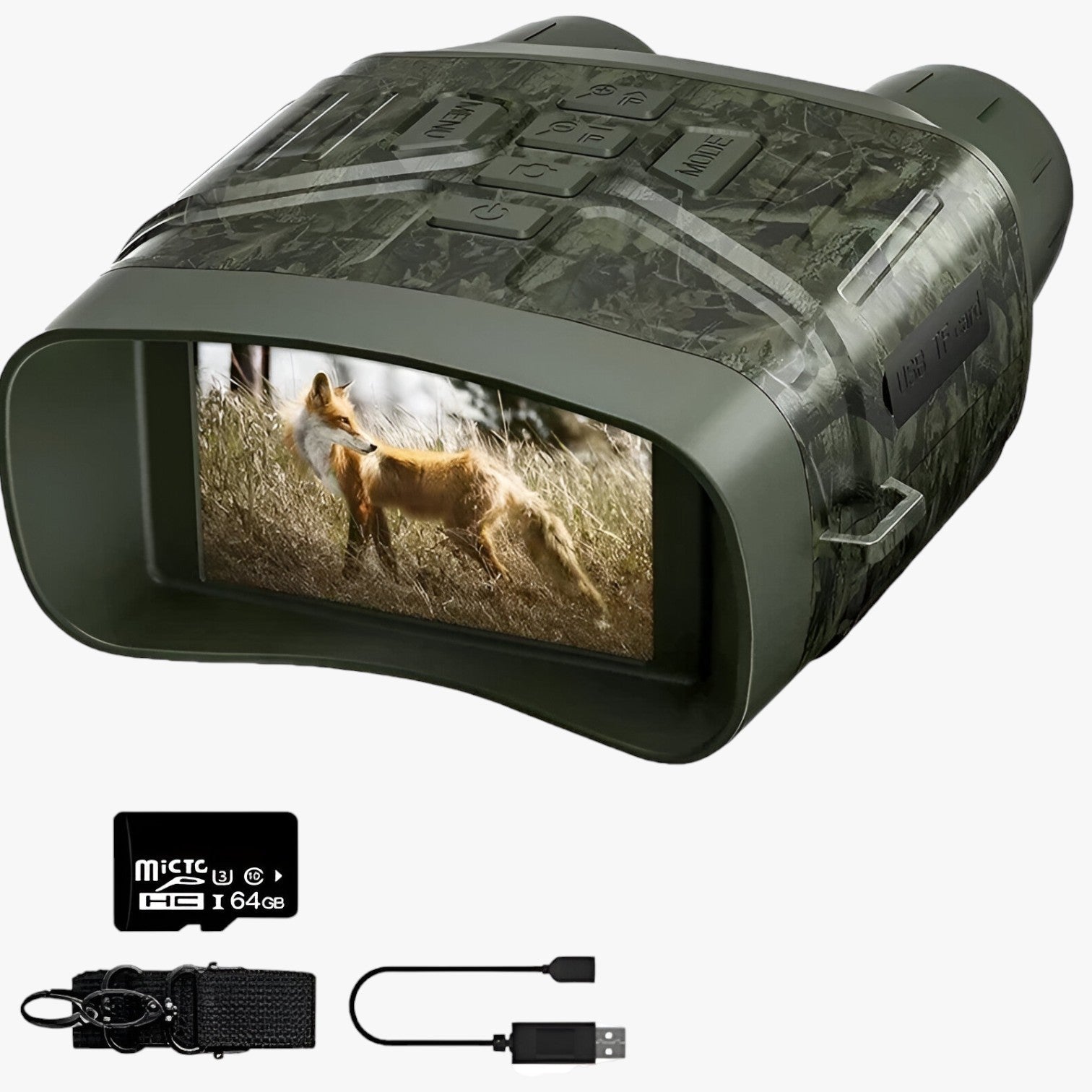 Achille | Binocolo Notturno 4K con Registrazione e Zoom 5X - Camouflage -64GB - camera gadget - Concept Palermo