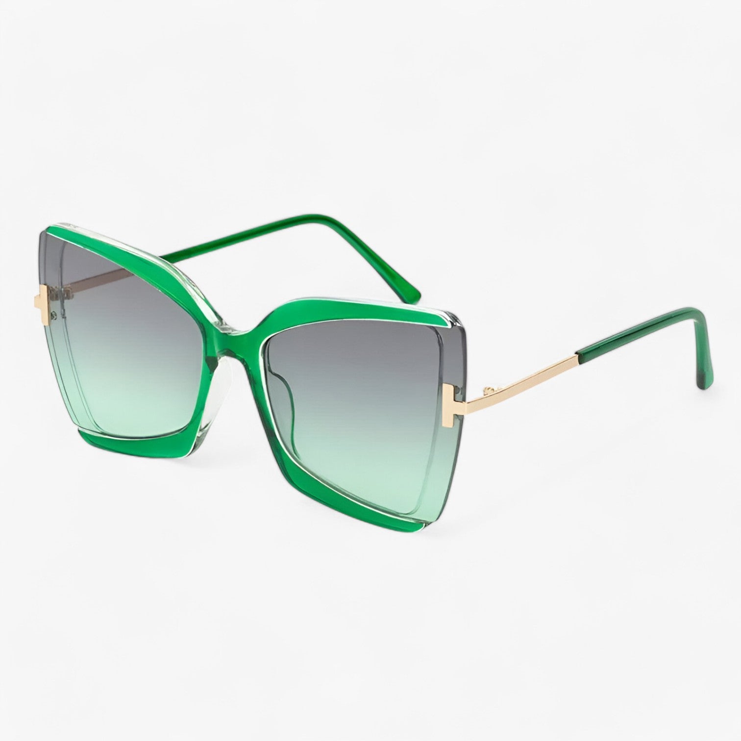 Andrea | Occhiali da sole Cat-Eye con montatura a T - stile audace, colori vivaci - grigio verde - Accessories Sunglasses sunglasses for women WOMEN - Concept Palermo