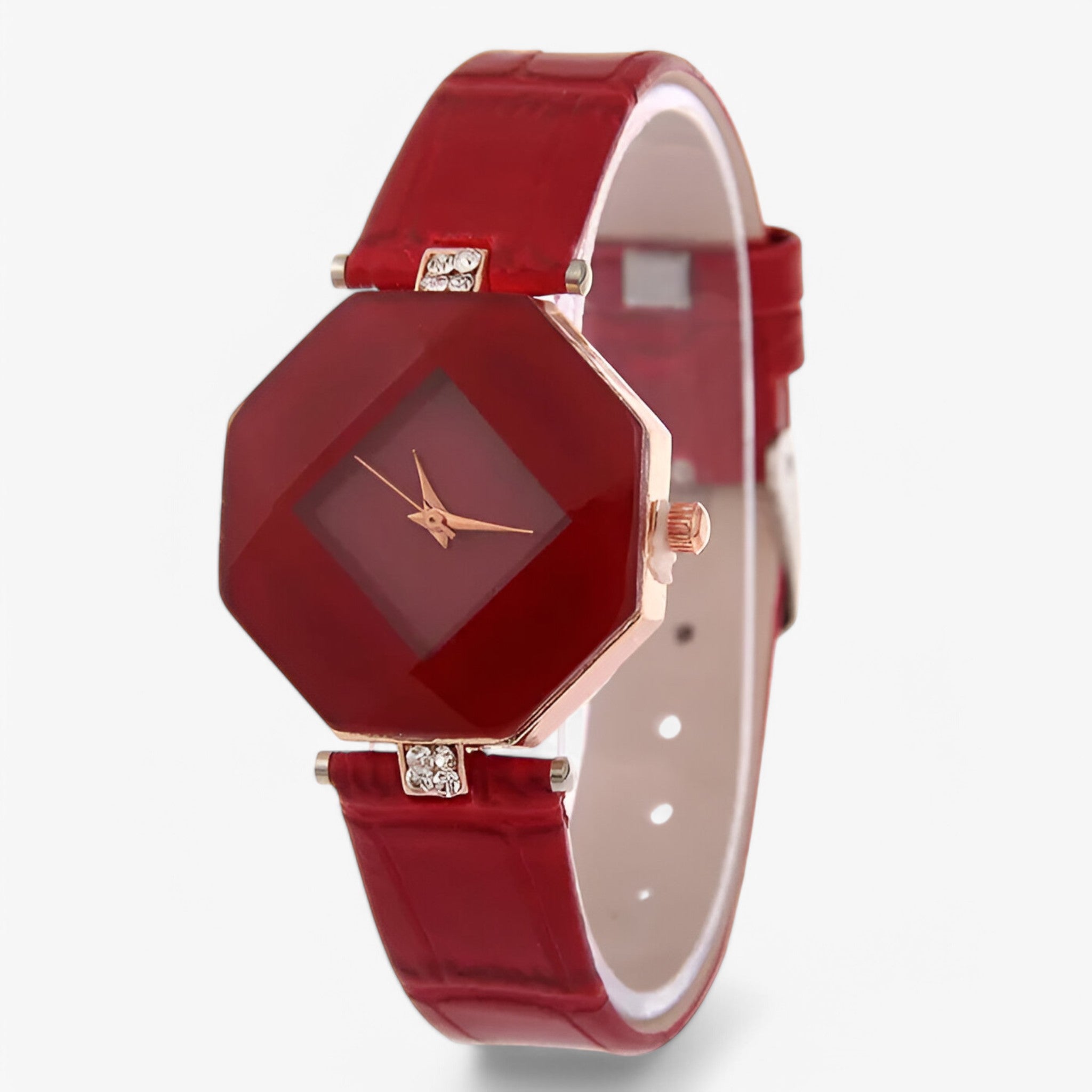 Nina | Orologio da donna casual con cinturino in pelle blu e quadrante creativo multicolore - Rossa - female watch watch for women - Concept Palermo