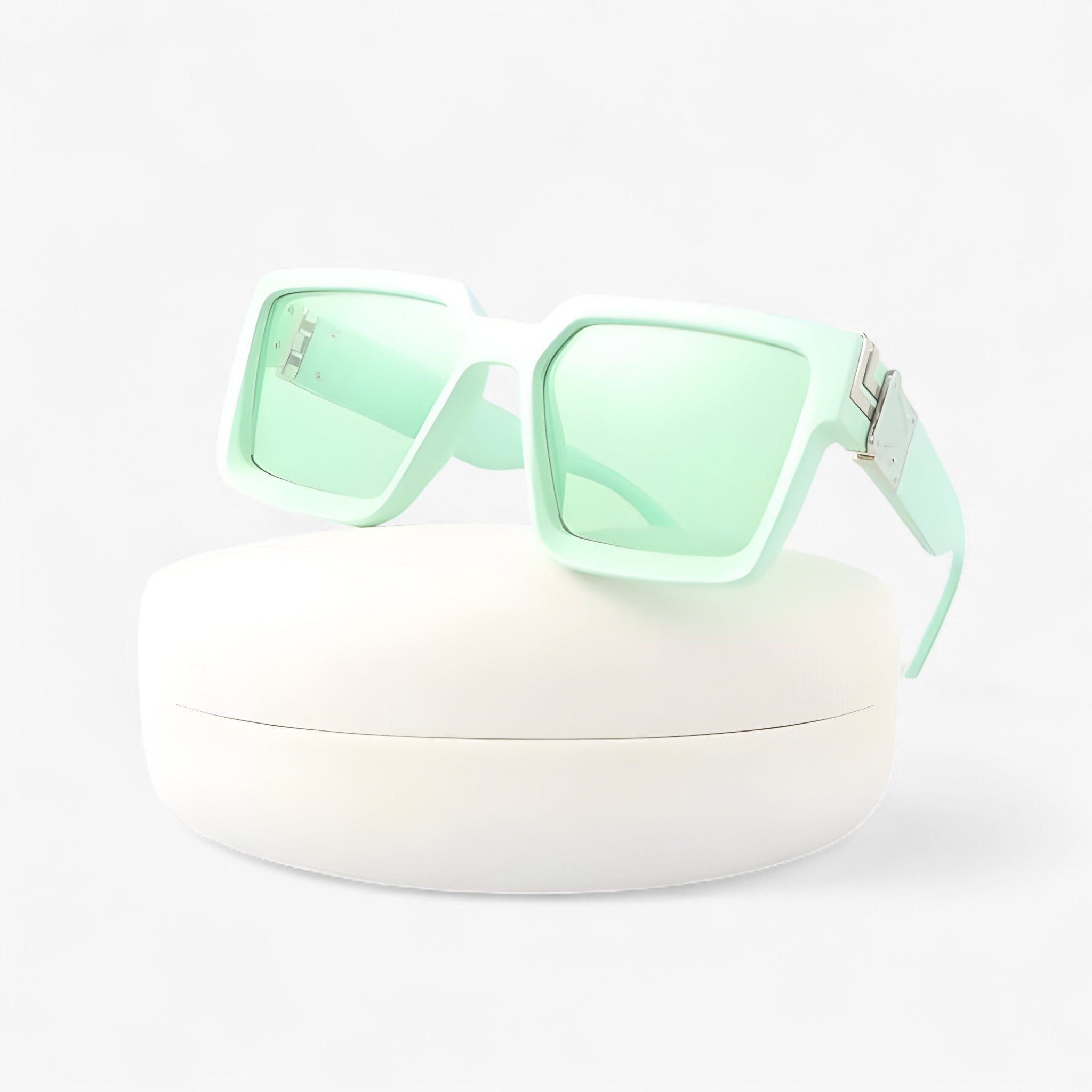 Rex | Occhiali da sole quadrati vintage neri da uomo - Verde chiaro no box - Fashion Sunglasses men sunglasses polarized mens sunglasses Polarized man sunglasses Sunglasses sunglasses polarized men - Concept Palermo