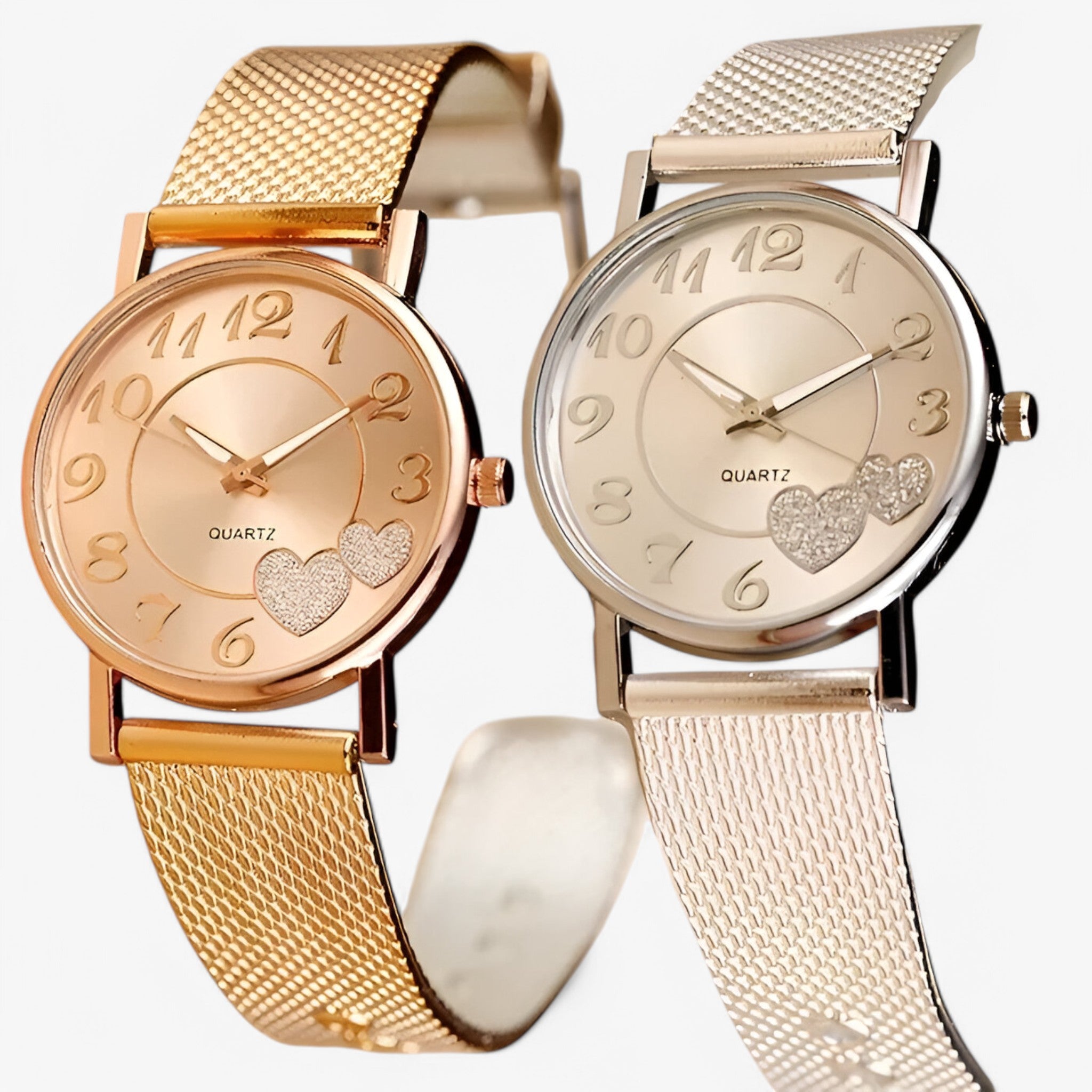 Karina | Orologio Elegante in Oro Rosa con Quadrante a Cuore - - female watch watch for women - Concept Palermo