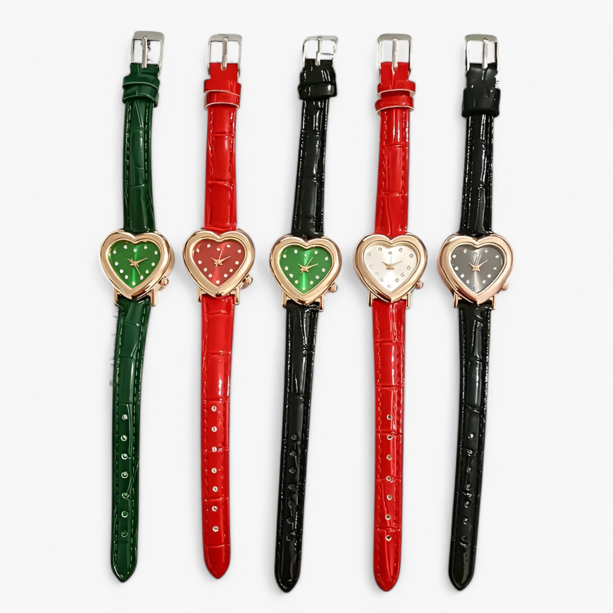 Kate | Elegante orologio in oro rosa con quadrante a cuore e cinturino in pelle - - - Concept Palermo