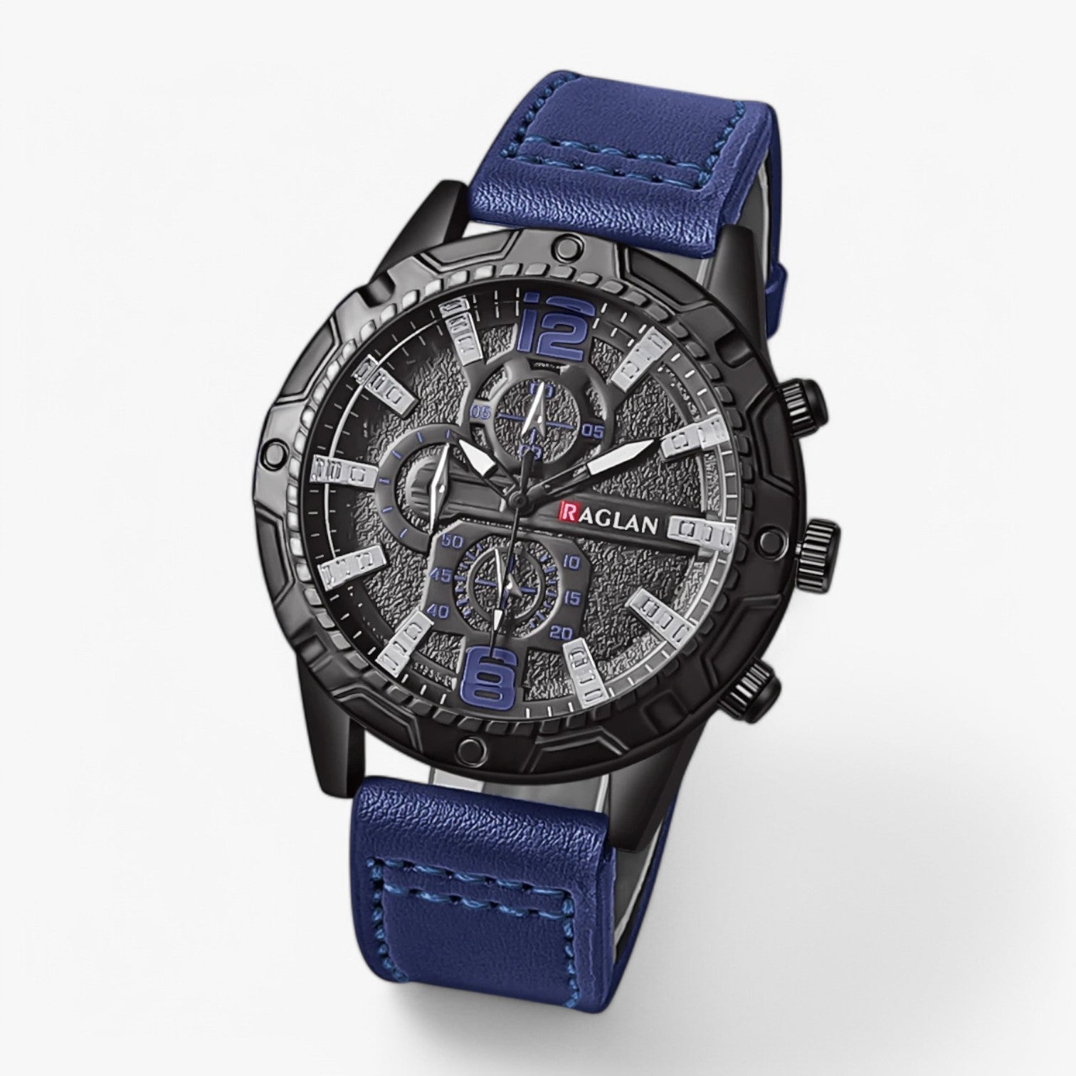 Viggo | Elegante e Confortevole – Orologio da Polso in Pelle per Uomini - Blu - mens accessory watch watch for men - Concept Palermo