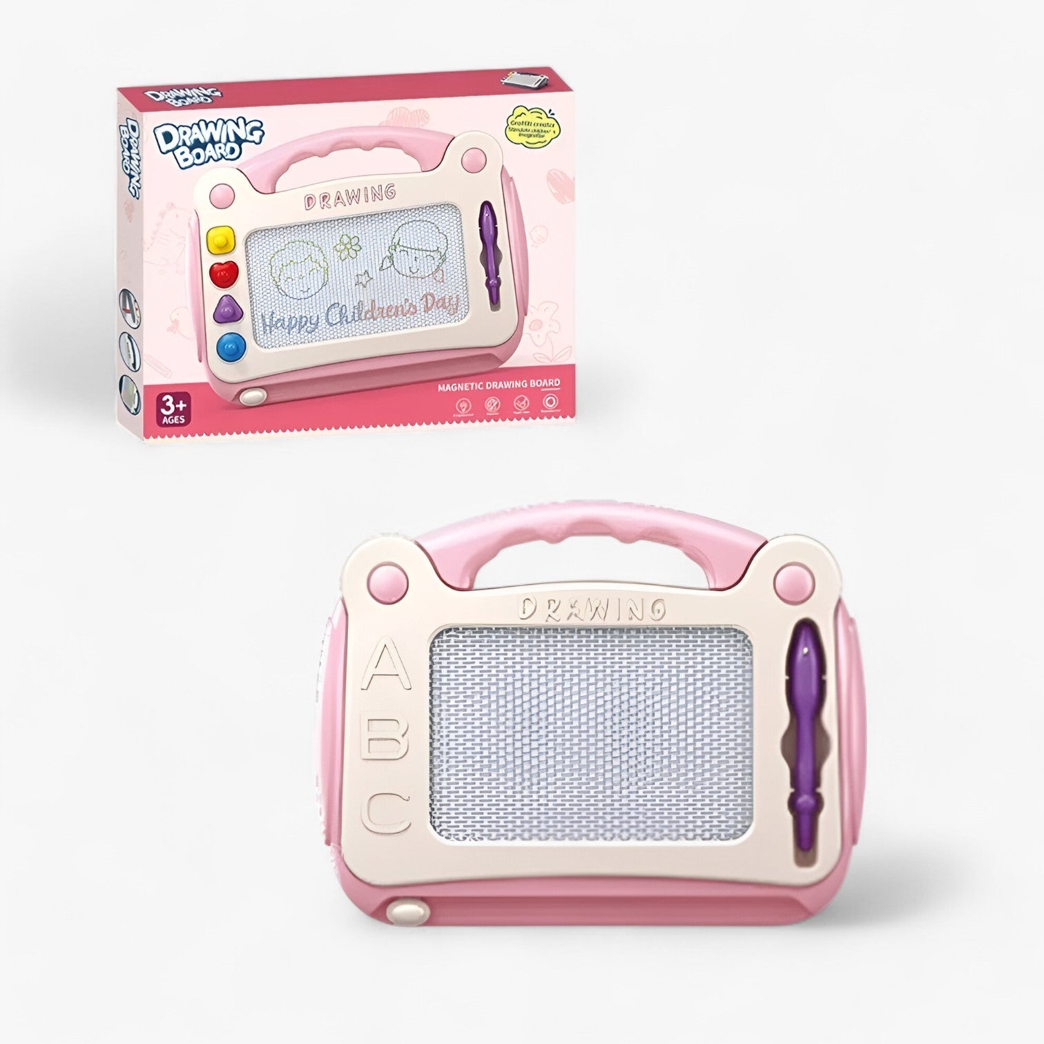 Luca | Tavoletta Magnetica da Disegno – Disegno Creativo ed Educativo - Piccolo-Rosa - toys toys for kids - Concept Palermo
