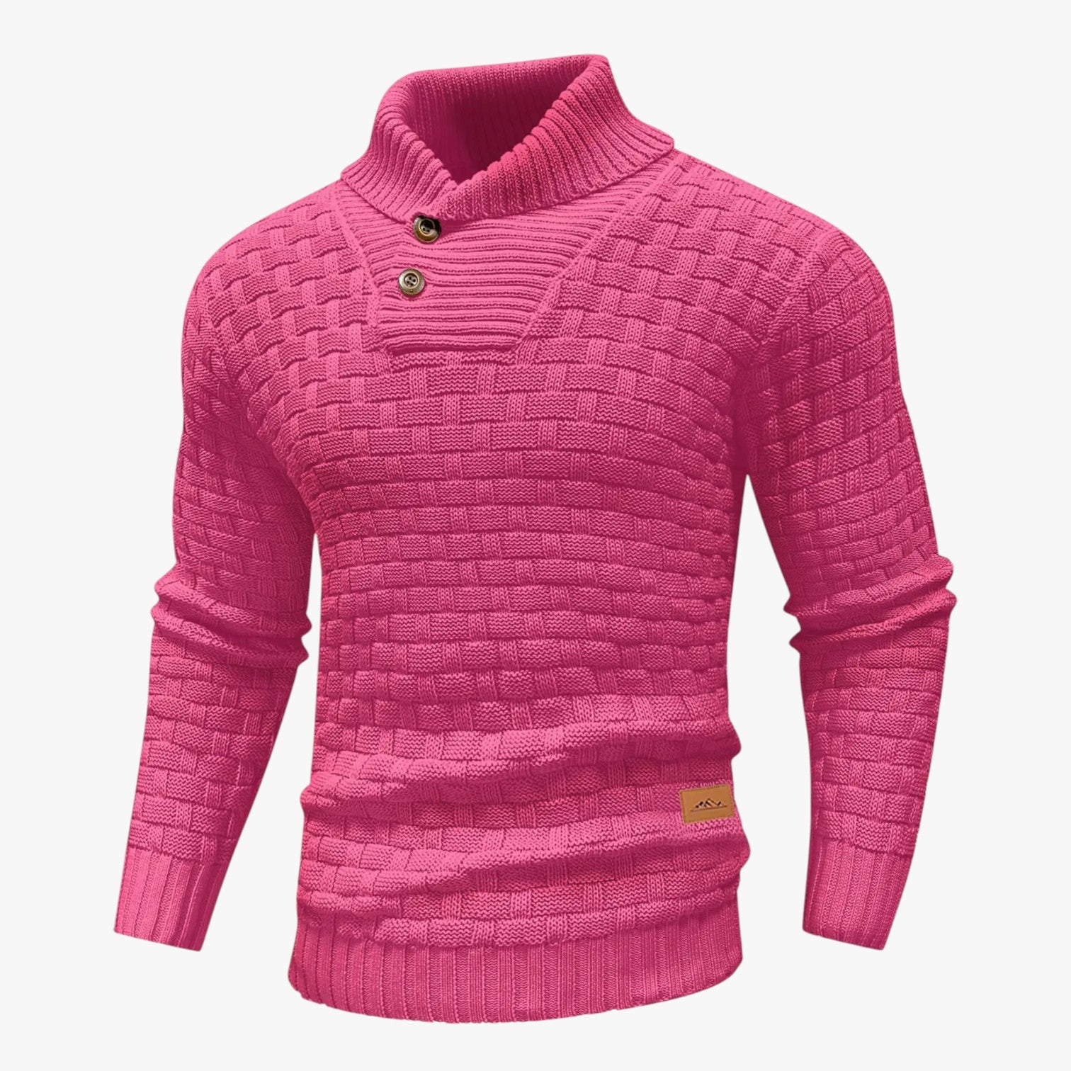 Nathan | Maglione morbido in maglia da uomo in stile invernale caldo con scollo rotondo - rosa - Sweater sweater men sweaters - Concept Palermo