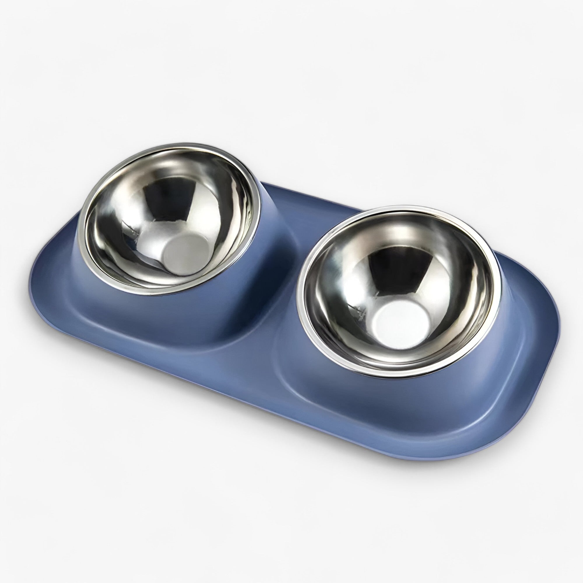 Mattie | Ciotola Doppia in RVS – Antiscivolo e Amica del Collo - Blu - pet pet accessories PET SUPPLIES - Concept Palermo