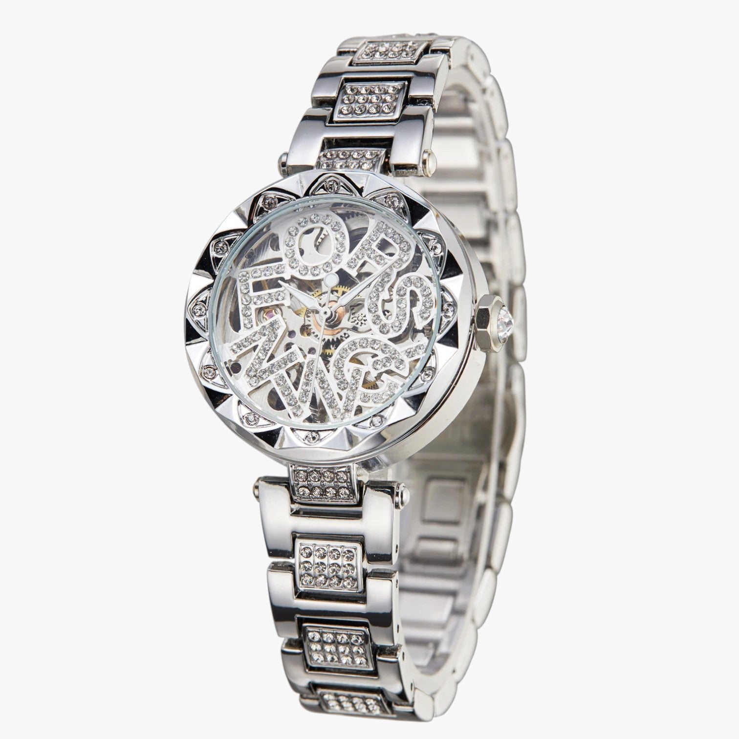 Ana | Orologio da Donna di Lusso 2025 Eleganza Meccanica in Acciaio e Diamanti 3D - Bianco - female watch ladies watch waist belt for women watch watch for women watches - Concept Palermo