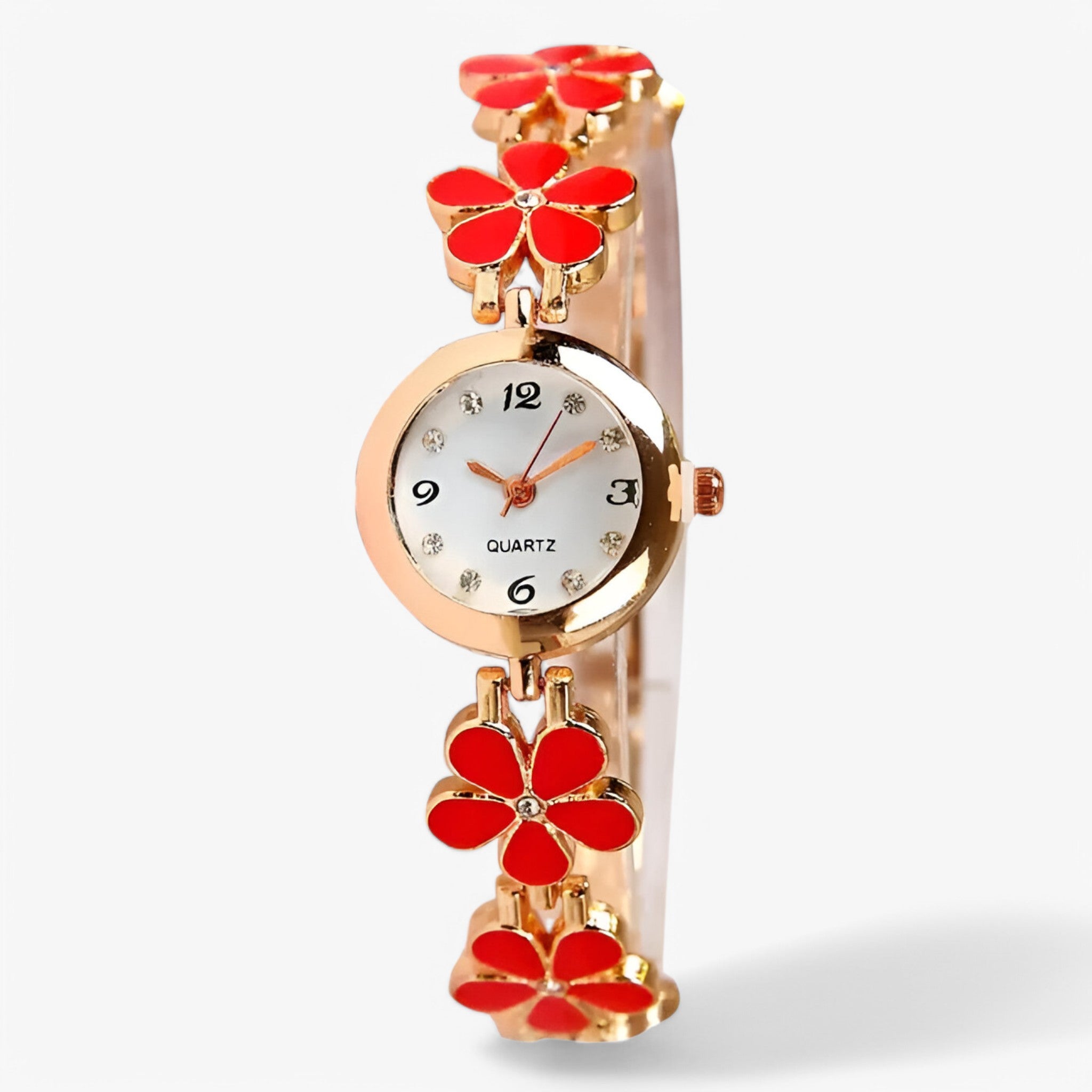 Julitte | Orologio da polso analogico al quarzo con fiori e biscotti per donna - Rossa - female watch watch for women - Concept Palermo