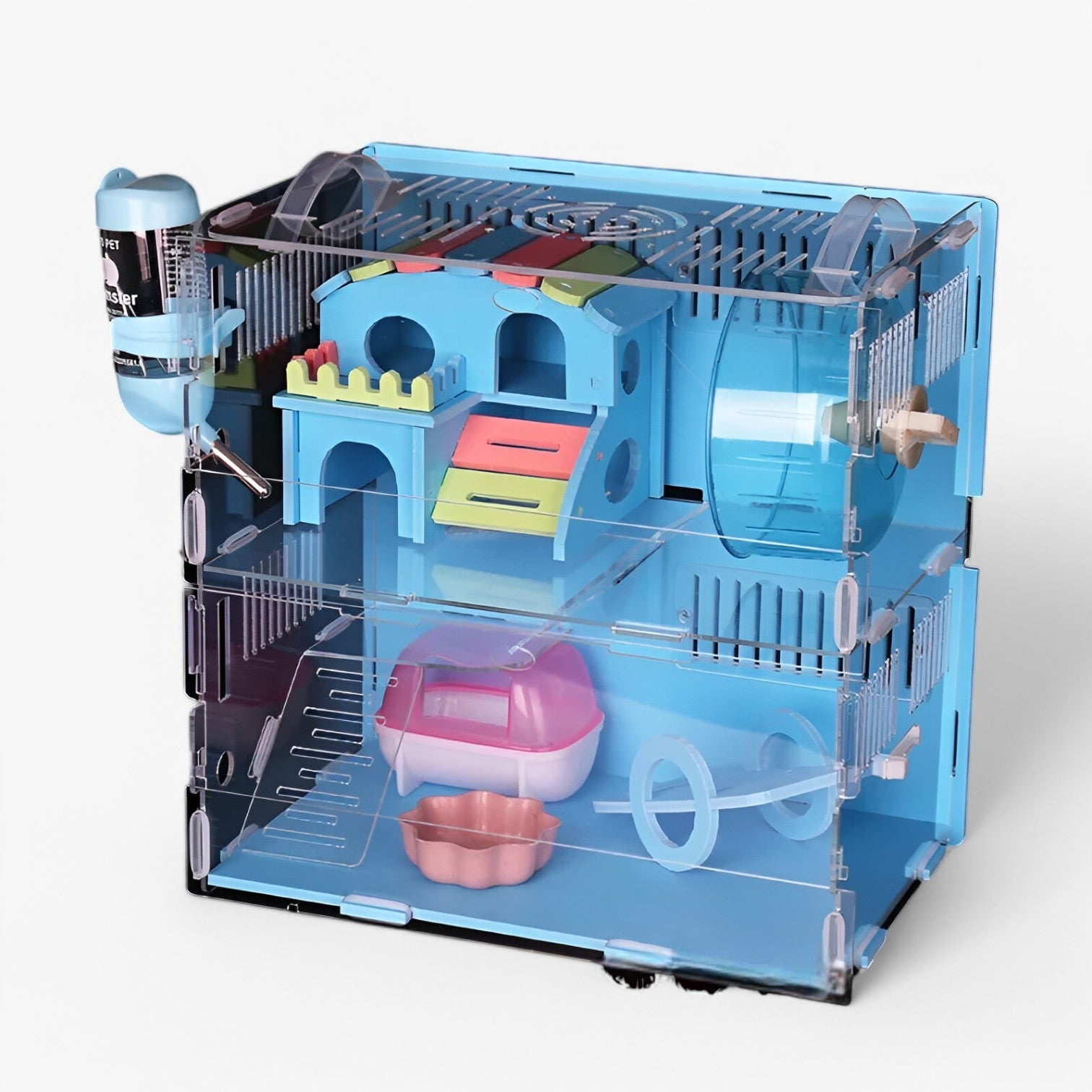 Kacey | Gabbia per criceti blu a doppio livello - Spaziosa e sicura - - hamster pet pet bed PET SUPPLIES - Concept Palermo