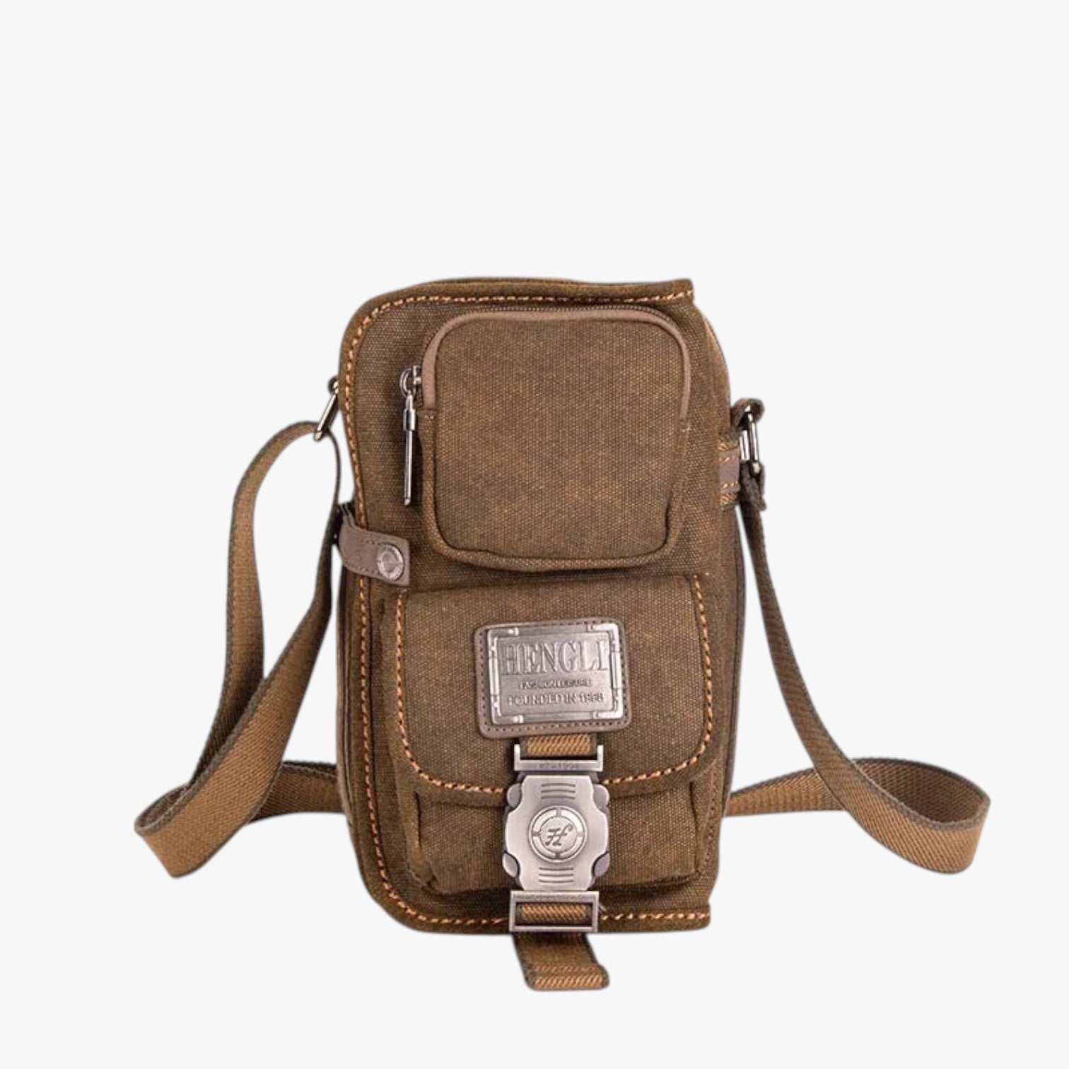Evren | Elegante e pratica: la borsa a tracolla in tela perfetta per ogni viaggio - caffè - Bags bags for men mens bag Shoulder Bags - Concept Palermo