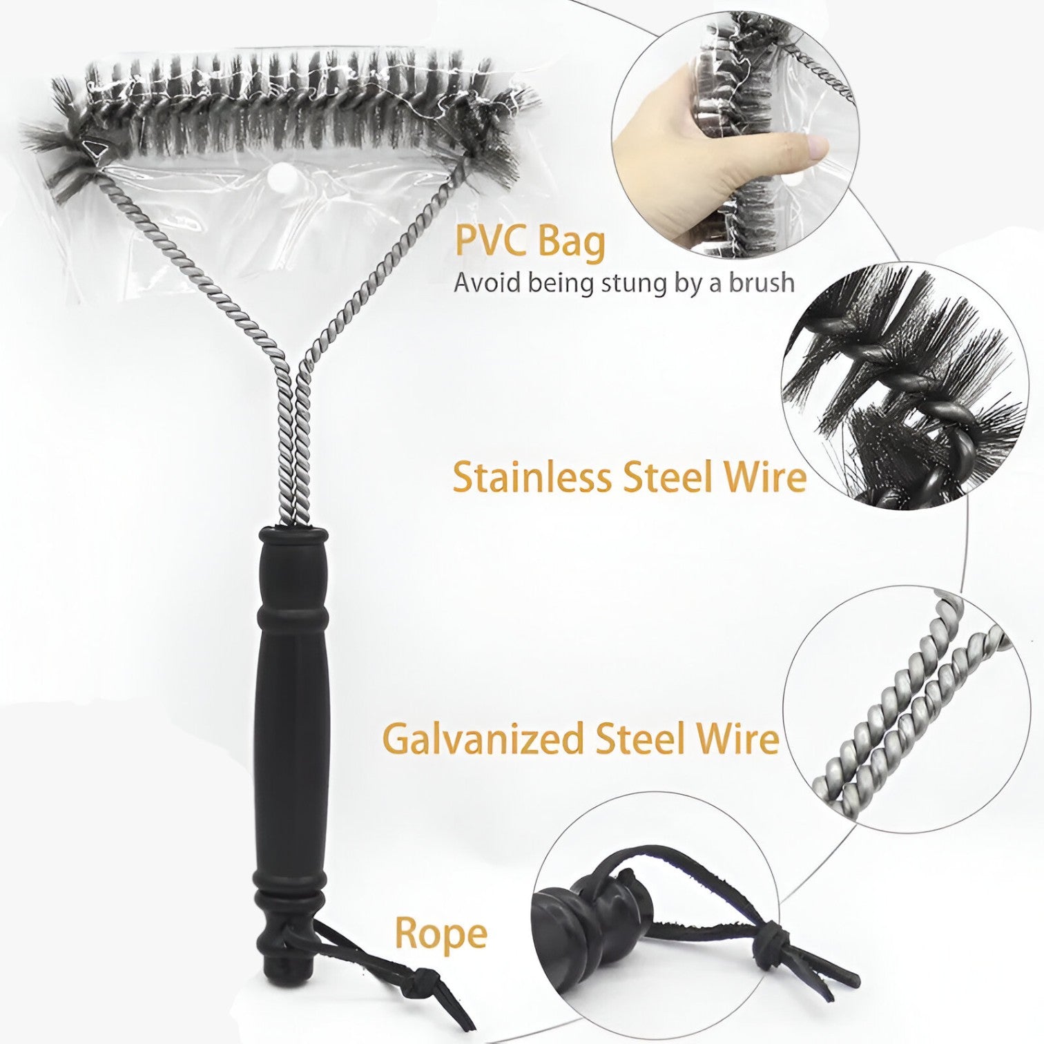 Cezary | Spazzola potente per la pulizia del BBQ – Pulizia profonda in secondi - - Kitchen kitchen accessory kitchen tools - Concept Palermo