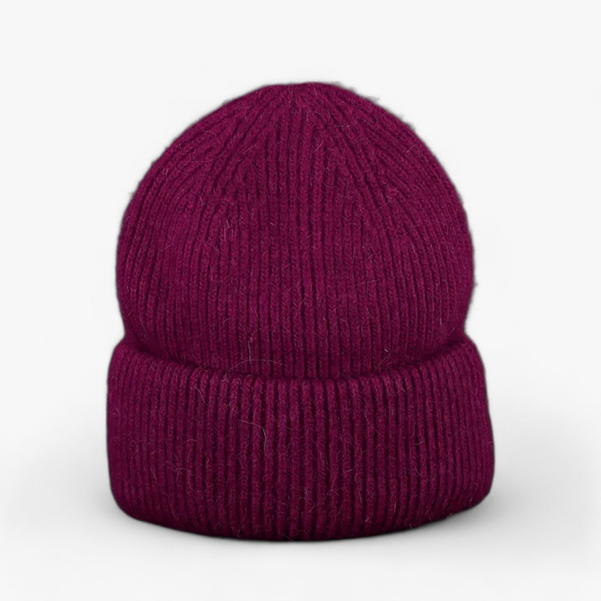 Elle | Cappello invernale: calore lussuoso con vera pelliccia di coniglio - Rosso porpora 54cm-60cm - bucket hats hat Sun Hats - Concept Palermo