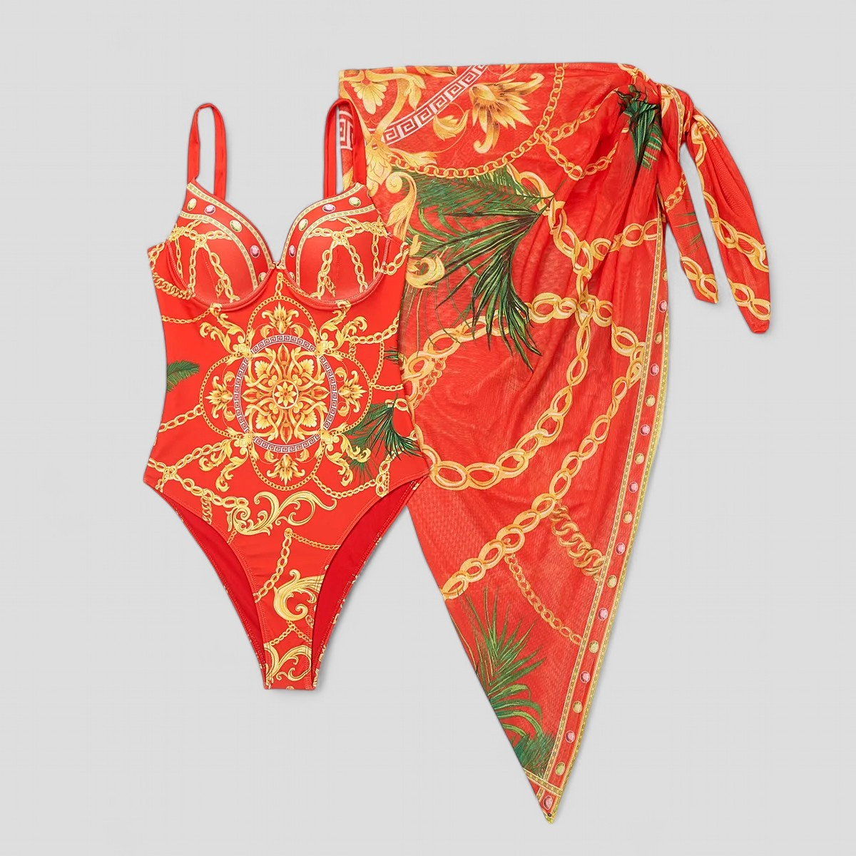 Cara | Costume Intero Donna con Copertura Elegante - Rosso - copertura piscina costume da bagno alla moda costume da bagno comodo costume da bagno intero costume estivo costume in nylon fashion mare moda mare spalline regolabili versatilità costume - Concept Palermo