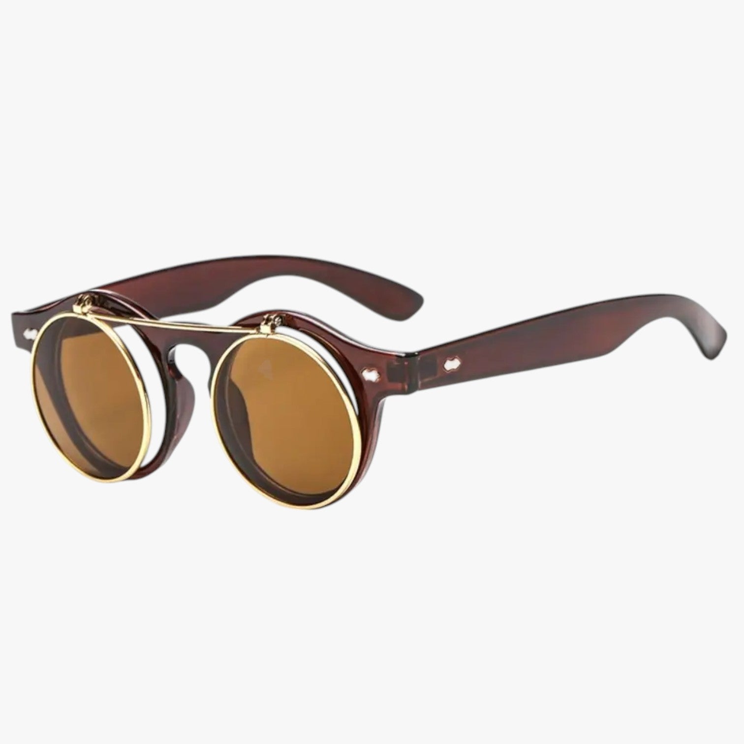 Zain | Occhiali da Sole Retrò Unisex Doppia Lente Flip & Protezione UV Punk - tè - Fashion Sunglasses mens sunglasses Sunglasses - Concept Palermo