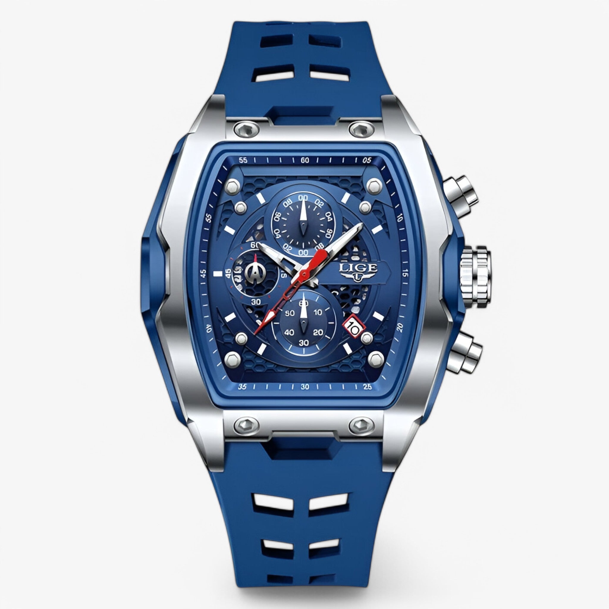 Lev | Orologio Sportivo di Lusso in Silicone - Blu argento - - Concept Palermo