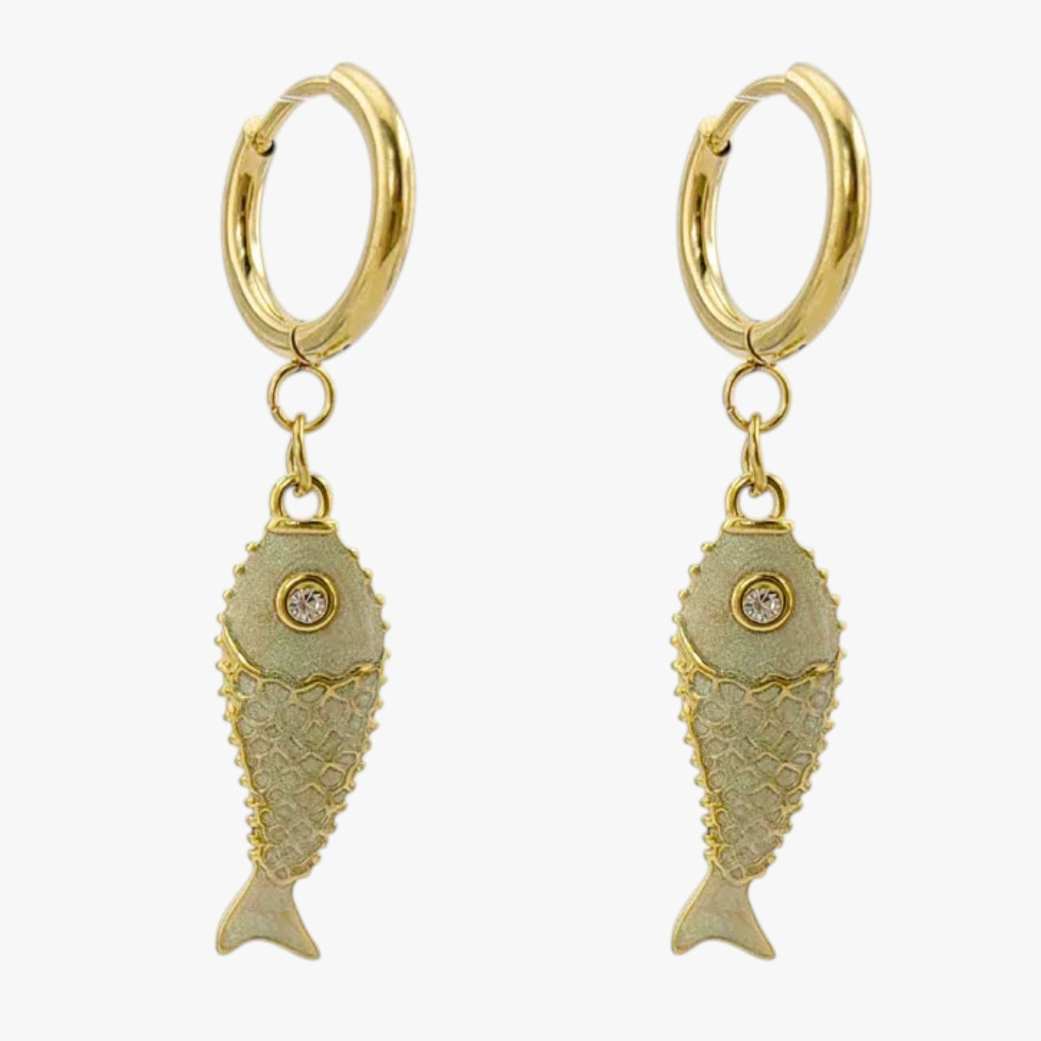 Irene | Orecchini koi estivi in acciaio colorato - avorio - EARRINGS Earrings for Women Girls womens earring - Concept Palermo
