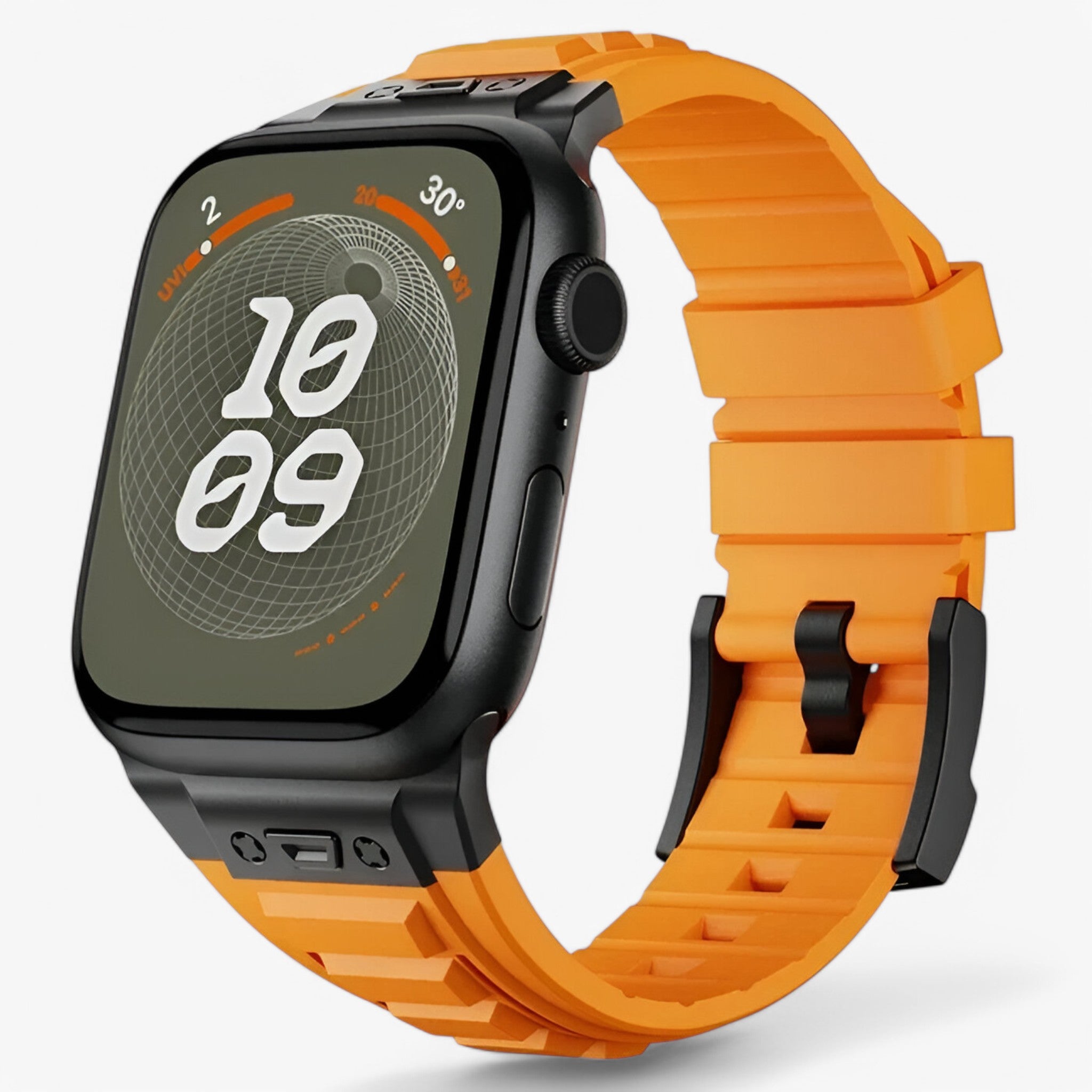 Alex | Cinturino Sportivo in Silicone per Apple Watch - arancio nero - - Concept Palermo