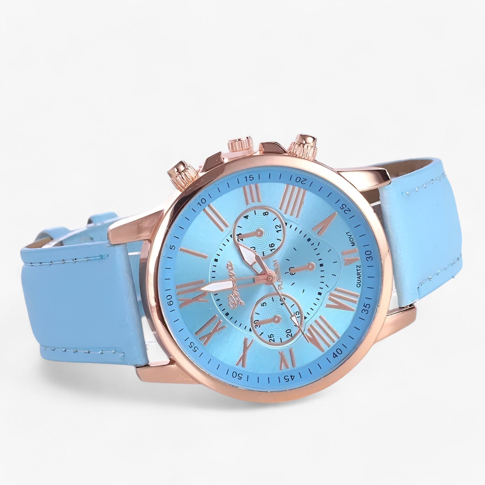 Kleng | Orologio da donna di lusso - Impermeabile in pelle per ogni occasione - Blu chiaro - Elegant watch lady watch watch for women WOMEN wrist watches for women - Concept Palermo