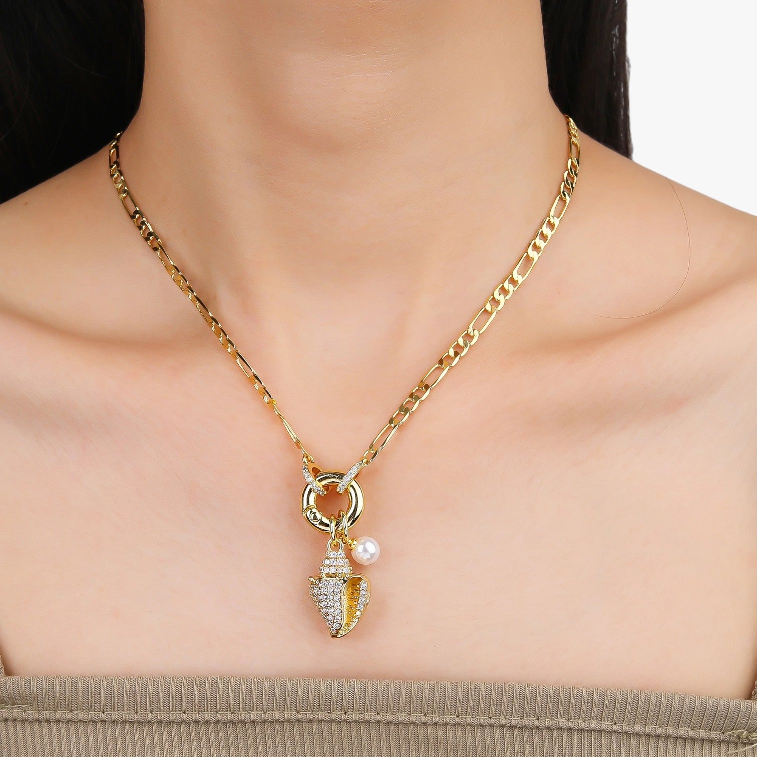 Malia | Collana con Ali e Fiori di Conchiglia Brillanti - - elegant womens necklaces Fashion Necklaces necklace NECKLACES Necklaces for Women - Concept Palermo