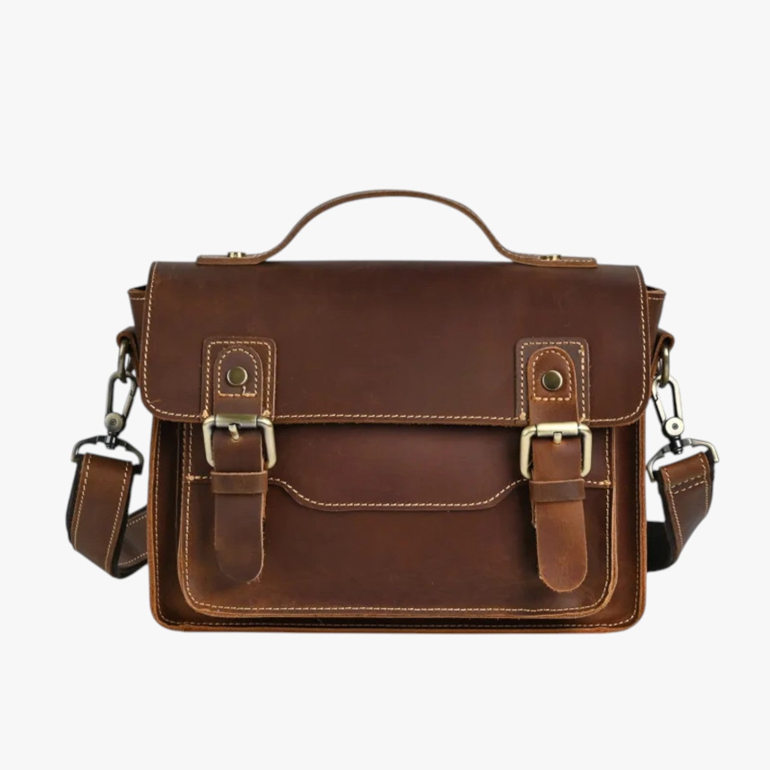 Nico | Borsa a tracolla antifurto unisex in pelle elegante - Brown - Bags bags for men mens bag Shoulder & Crossbody Bags - Concept Palermo
