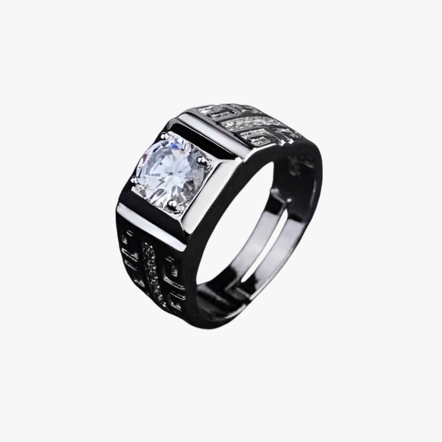 Reynan | Dichiarazione Elegante – Anello in Argento con Cristalli Scintillanti - - mens accessory mens ring Rings - Concept Palermo
