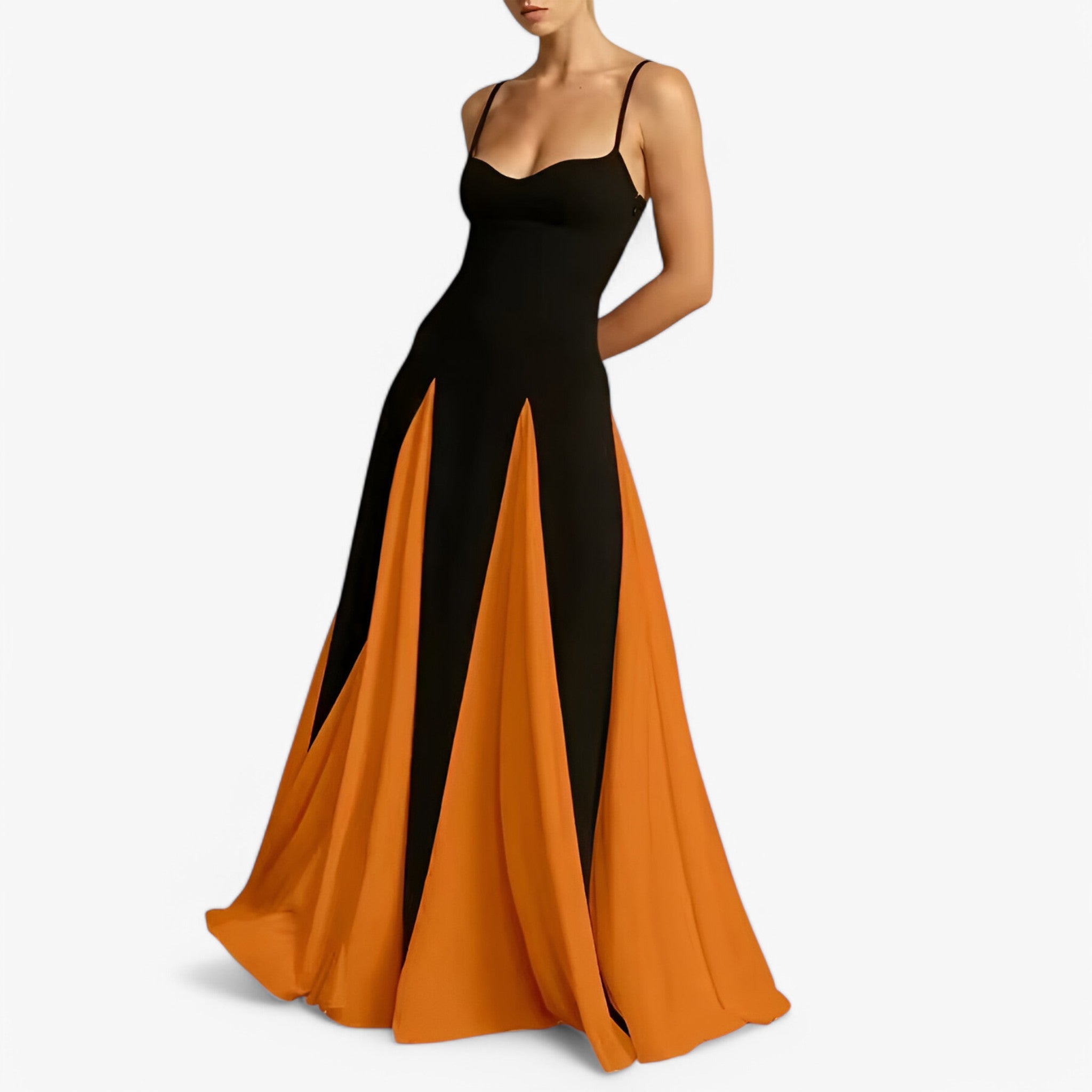 Isabella | Abito da Sera con Spalle Scoperte - Rosso arancio - - Concept Palermo