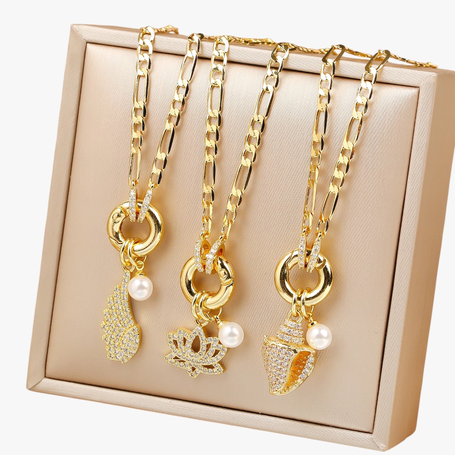 Malia | Collana con Ali e Fiori di Conchiglia Brillanti - - elegant womens necklaces Fashion Necklaces necklace NECKLACES Necklaces for Women - Concept Palermo