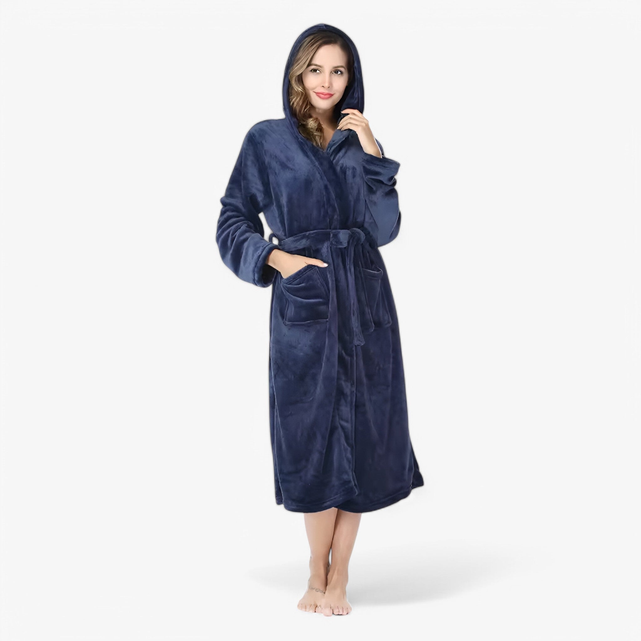 Amalie | Accappatoio in Fleece Morbido e Caldo - Blu marino - - Concept Palermo