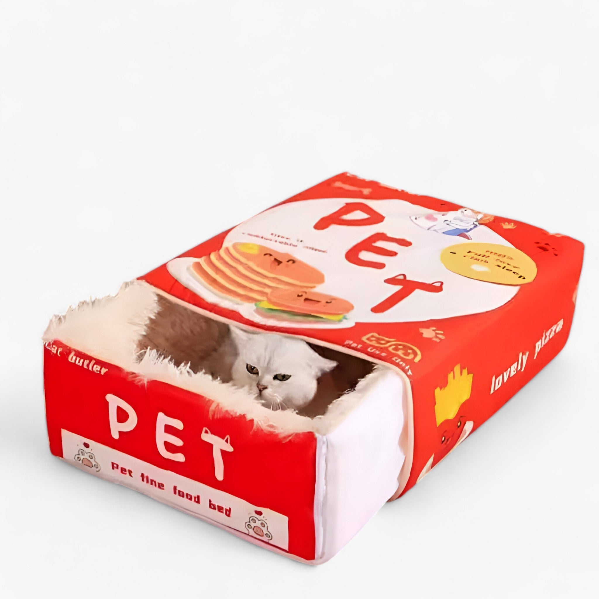 Biscotto | Letto per Gatti Completamente Chiuso – Posto Confortevole e Sicuro per Riposare - Scatola di Pannenkoek Rossa - - Concept Palermo