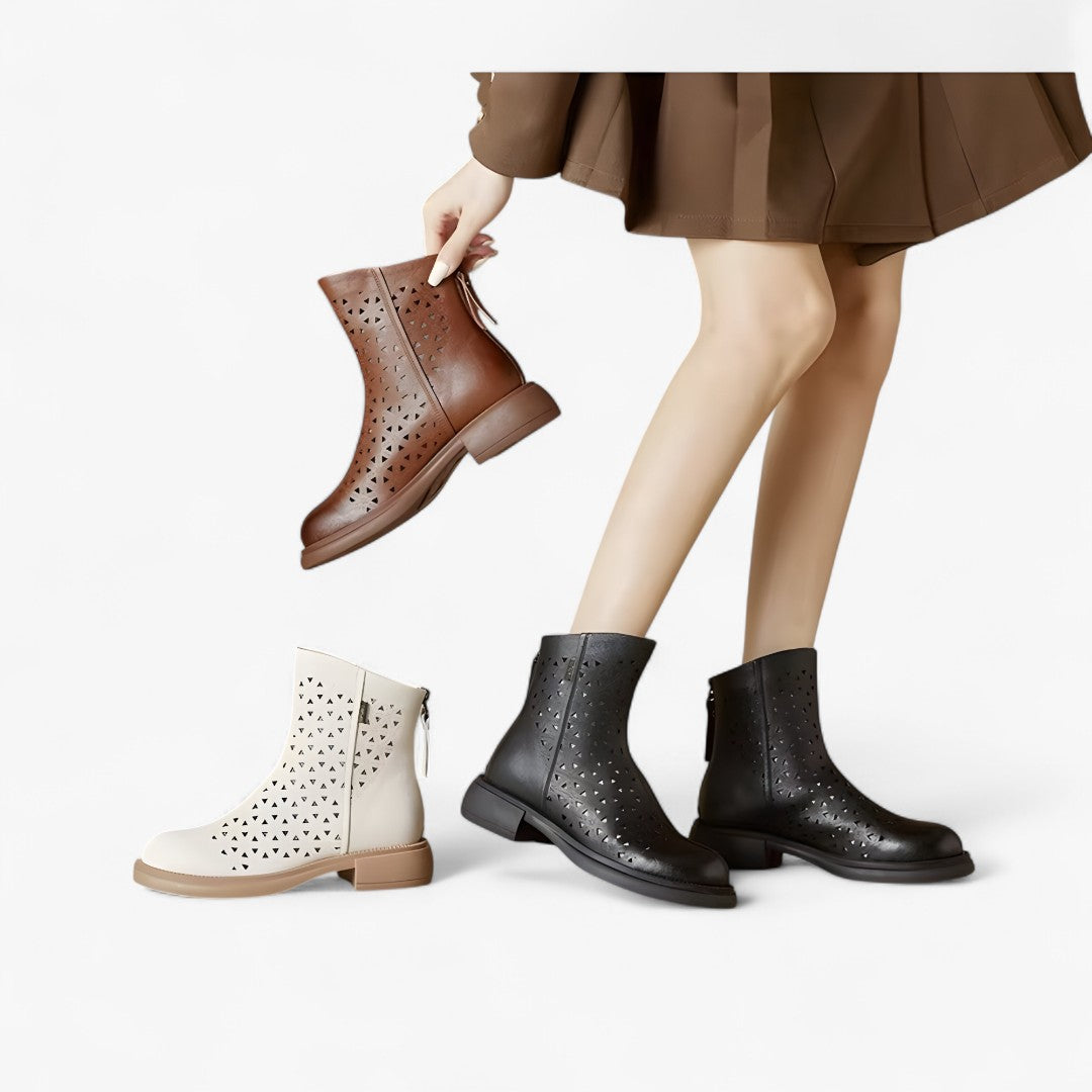Irene | Stivali estivi con plateau traforati e cerniera posteriore - - shoes summer shoes - Concept Palermo