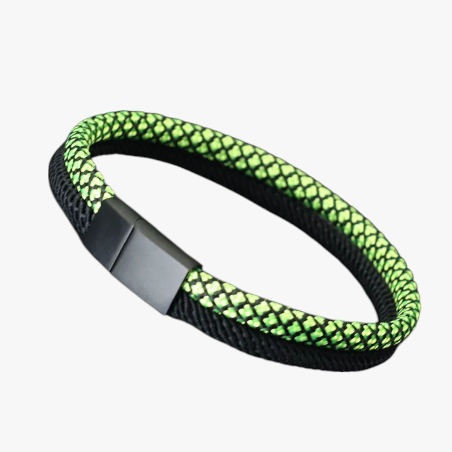 Devin | Bracciale Paracord Bicolore con Fibbia Magnetica - giallo fluorescente 19,5cm 7,7 pollici - BRACELET bracelet for men BRACELETS mens bracelet - Concept Palermo