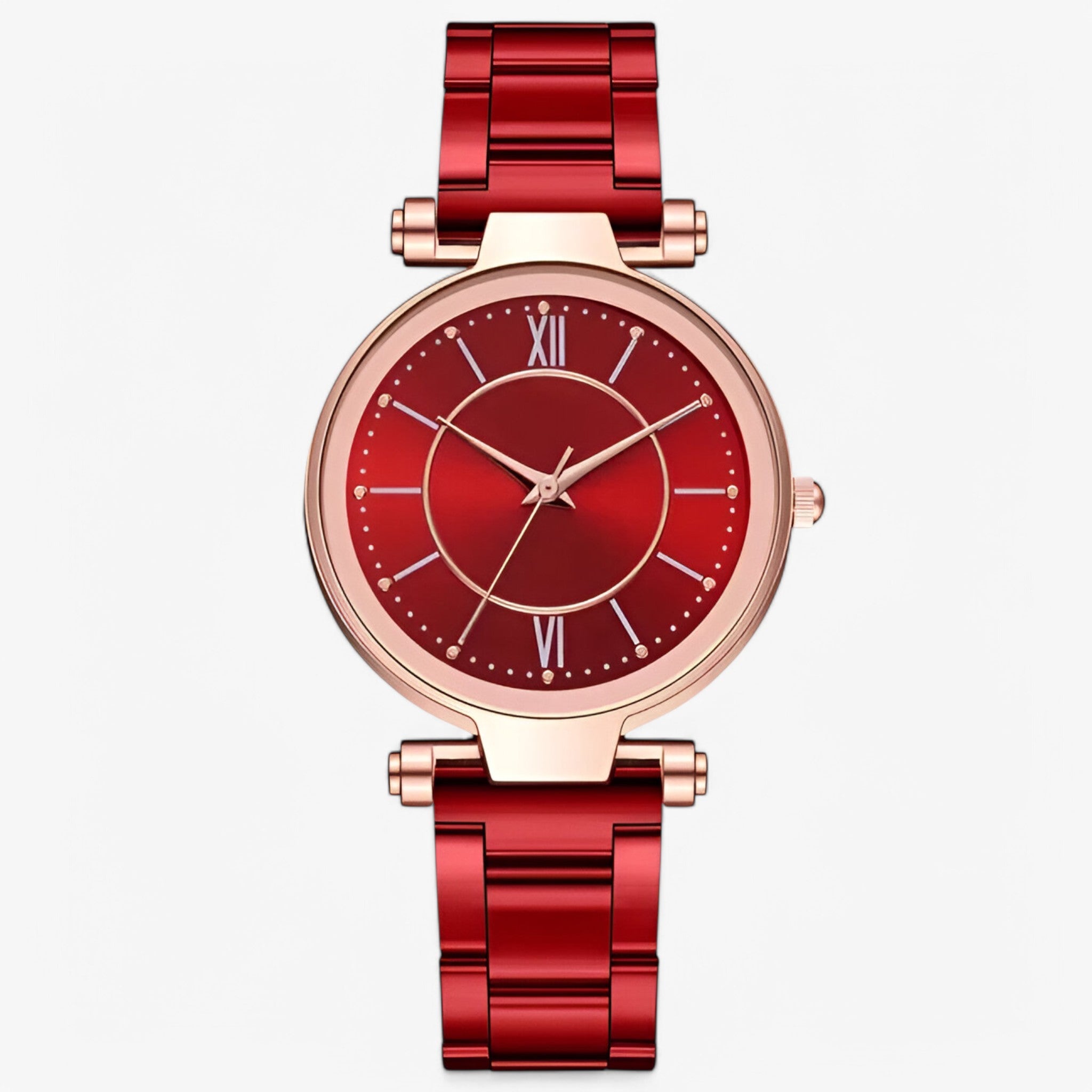 Claudia | Orologio classico in acciaio rosa - rossa - female watch watch for women - Concept Palermo