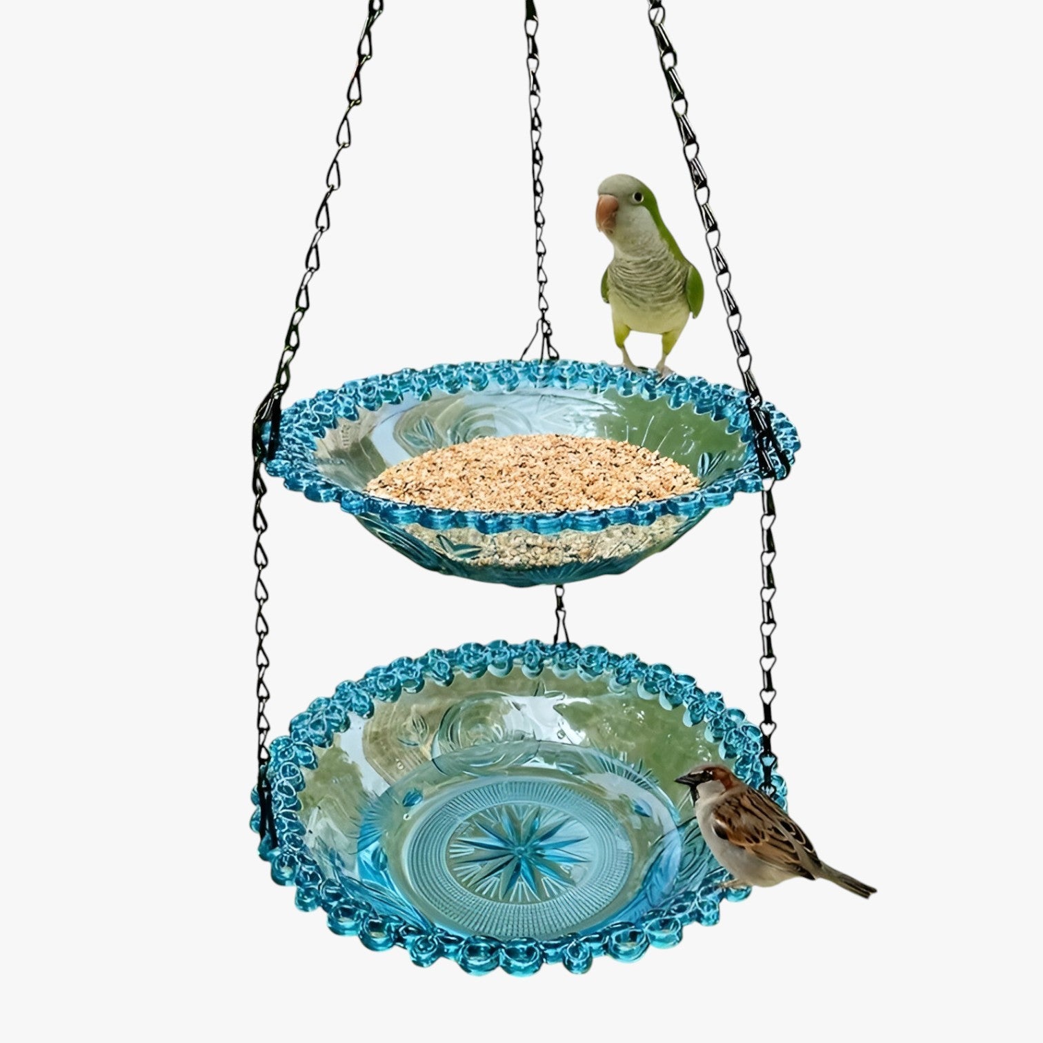 Jerico | Casetta per uccelli a 2 strati con abbeveratoio – Sostenibile e decorativa - Blu - bird bird house birdproduct - Concept Palermo