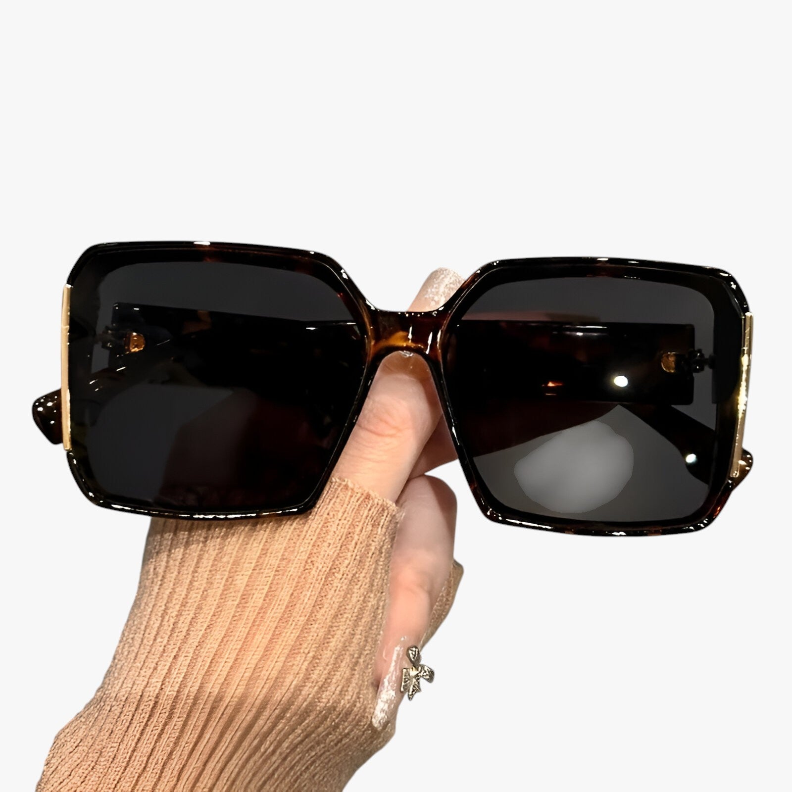 Lainey | Occhiali da sole oversize con lenti sfumate per look estivi alla moda - Leopardo - Fashion Sunglasses Sunglasses - Concept Palermo