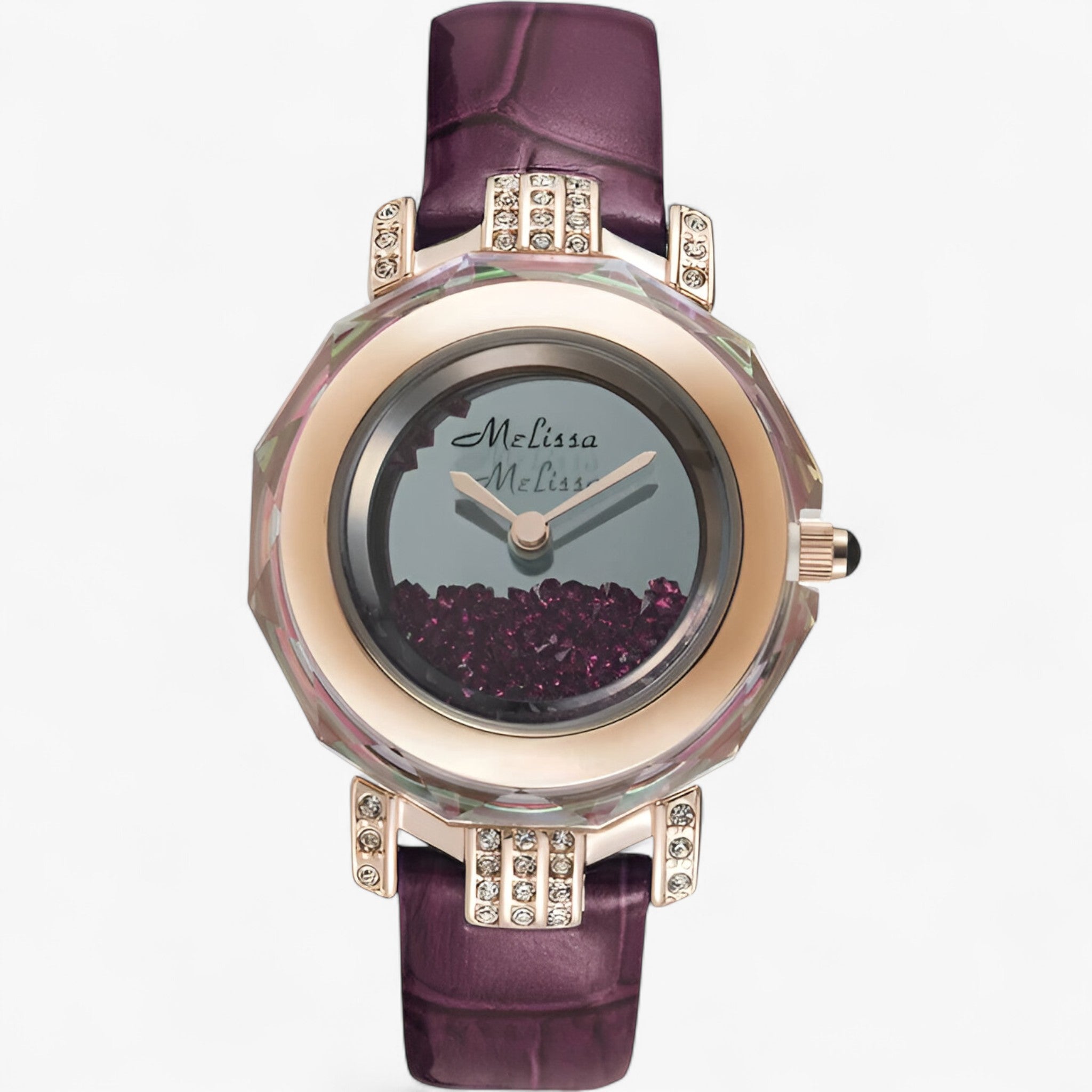 ISSA | Orologio da donna con cristalli austriaci e movimento al quarzo giapponese - Porpora - female watch watch for women - Concept Palermo