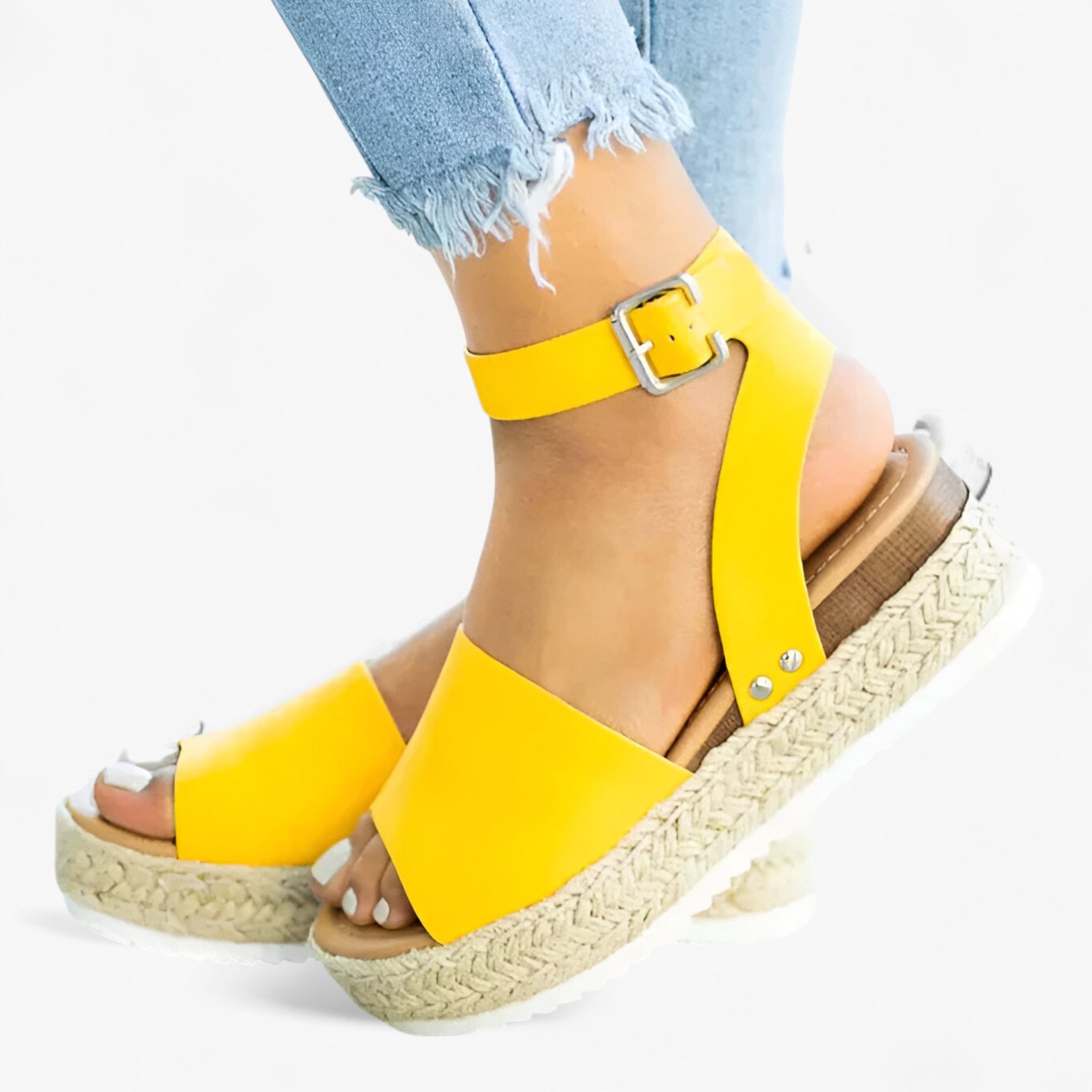 Sarah | Sandali minimalisti senza lacci - Sandali da donna eleganti per un'eleganza semplice - Giallo - sandals women sandals - Concept Palermo