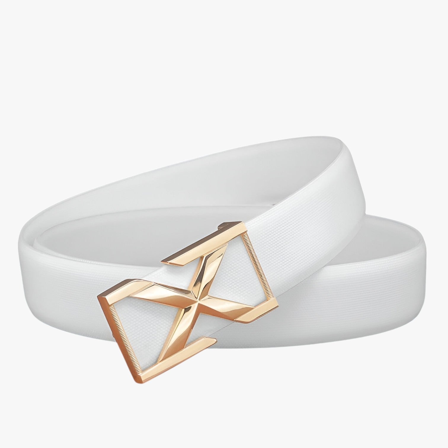 Luke | Cintura da Uomo con Fibbia X Stile Casual di Lusso per Giovani - Bianco Fibbia dorata - Belts belts for men Mens belt - Concept Palermo
