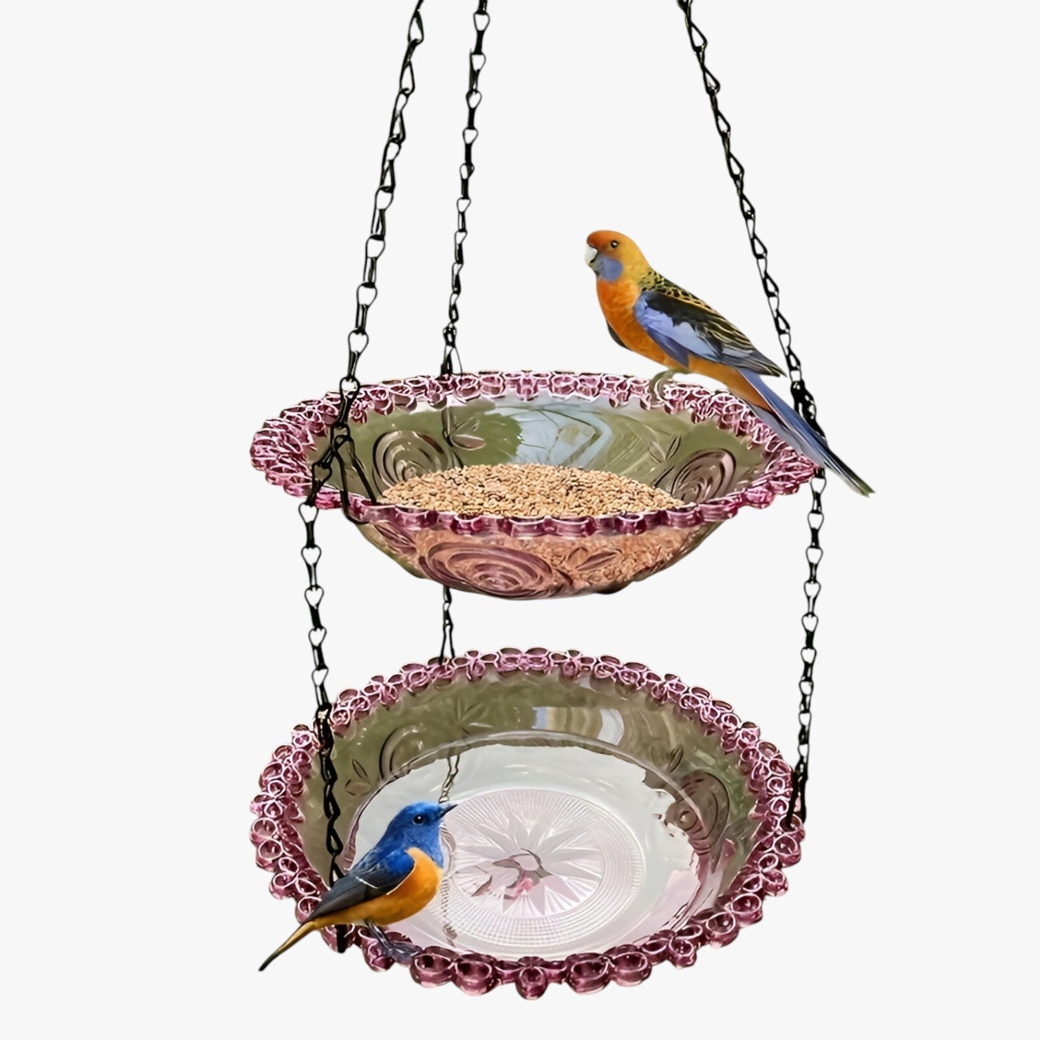 Jerico | Casetta per uccelli a 2 strati con abbeveratoio – Sostenibile e decorativa - Viola - bird bird house birdproduct - Concept Palermo