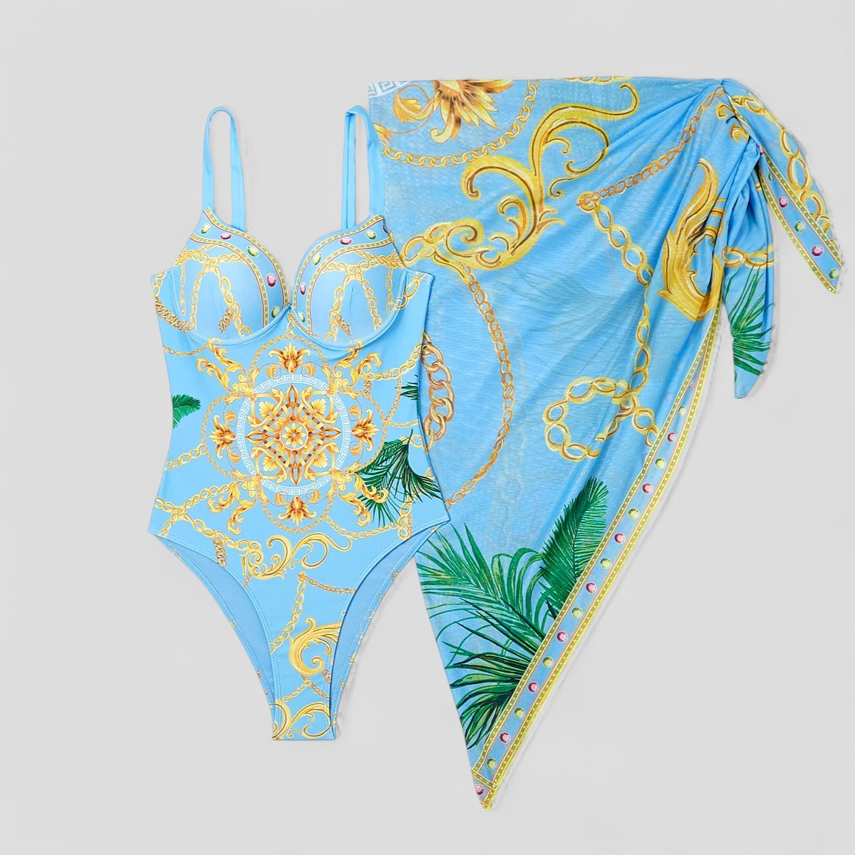 Cara | Costume Intero Donna con Copertura Elegante - Azzuro - copertura piscina costume da bagno alla moda costume da bagno comodo costume da bagno intero costume estivo costume in nylon fashion mare moda mare spalline regolabili versatilità costume - Concept Palermo