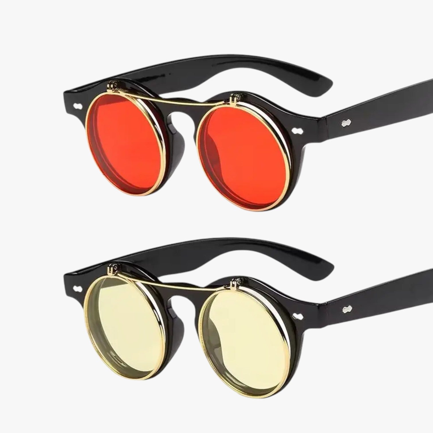 Zain | Occhiali da Sole Retrò Unisex Doppia Lente Flip & Protezione UV Punk - - Fashion Sunglasses mens sunglasses Sunglasses - Concept Palermo