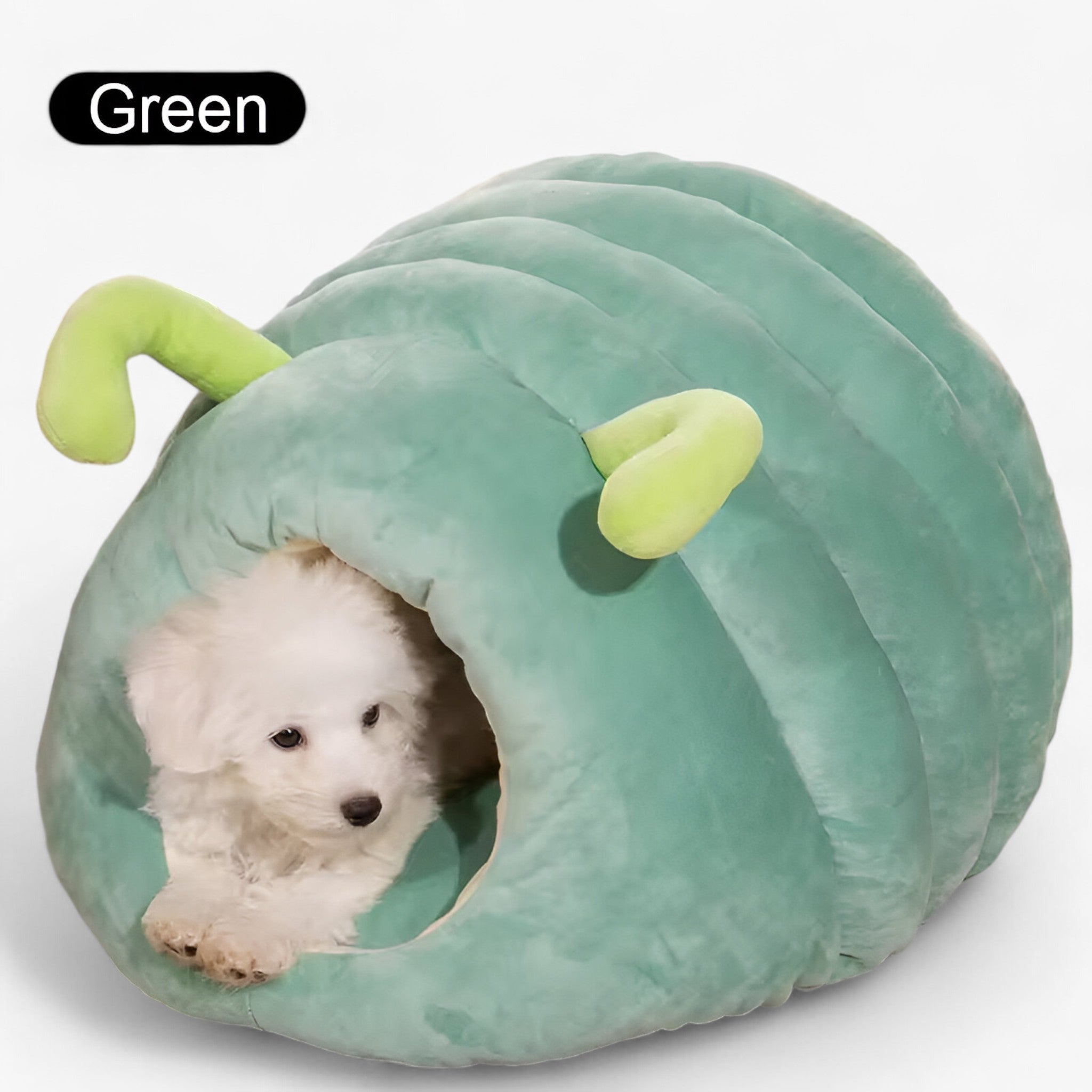 Frosty Haven | Letto per Animali Caldo e Accogliente in Pile con Tenda Invernale - Verde - - Concept Palermo